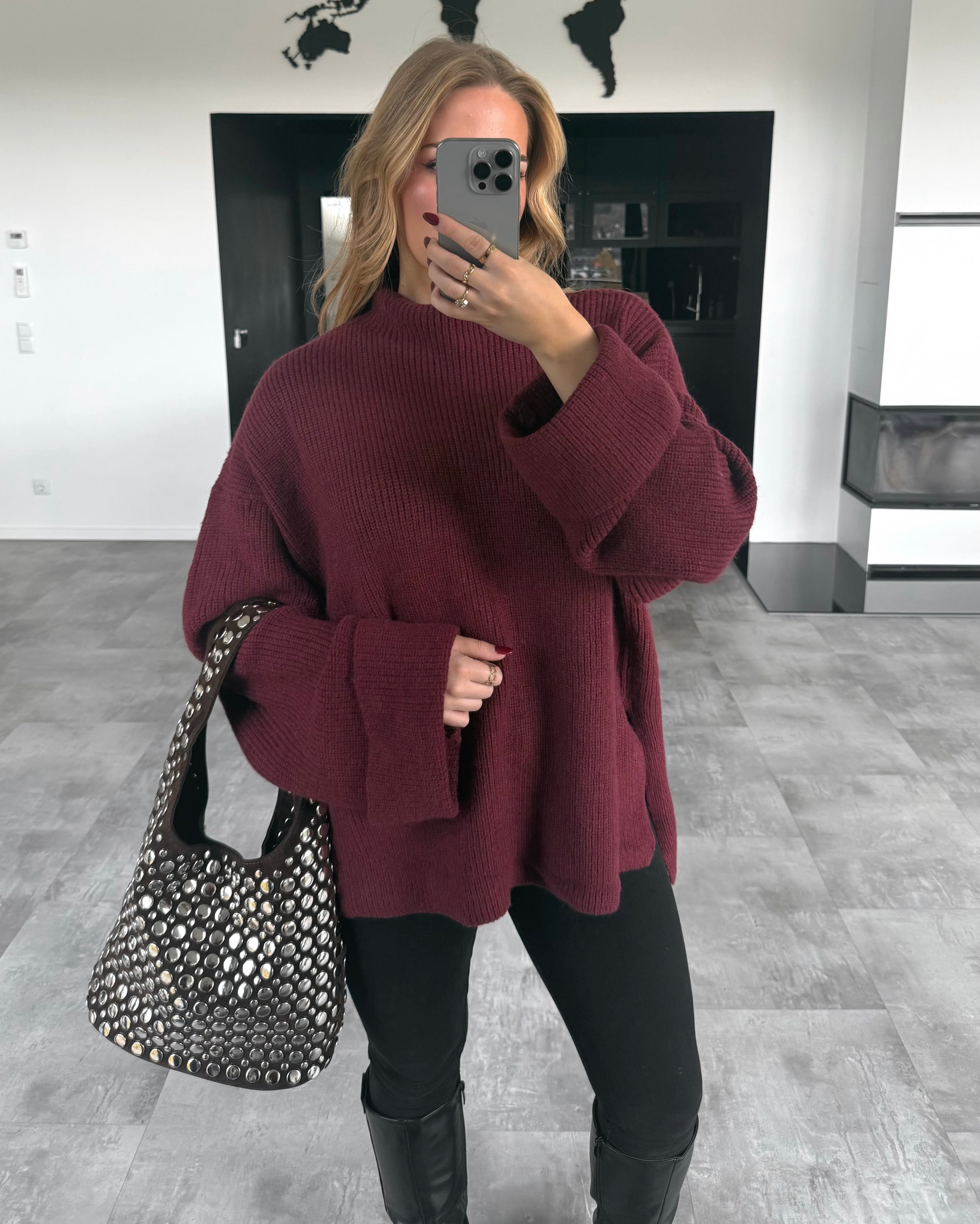 Strickpullover "Lina“ Burgunder