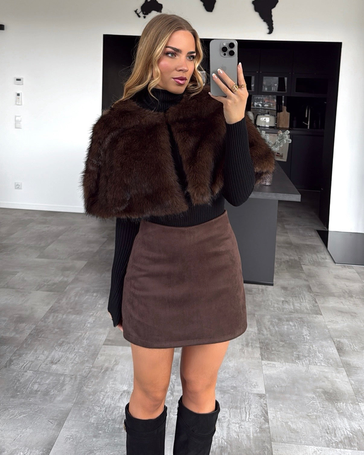 Fellstola “Valeria” Chocolate