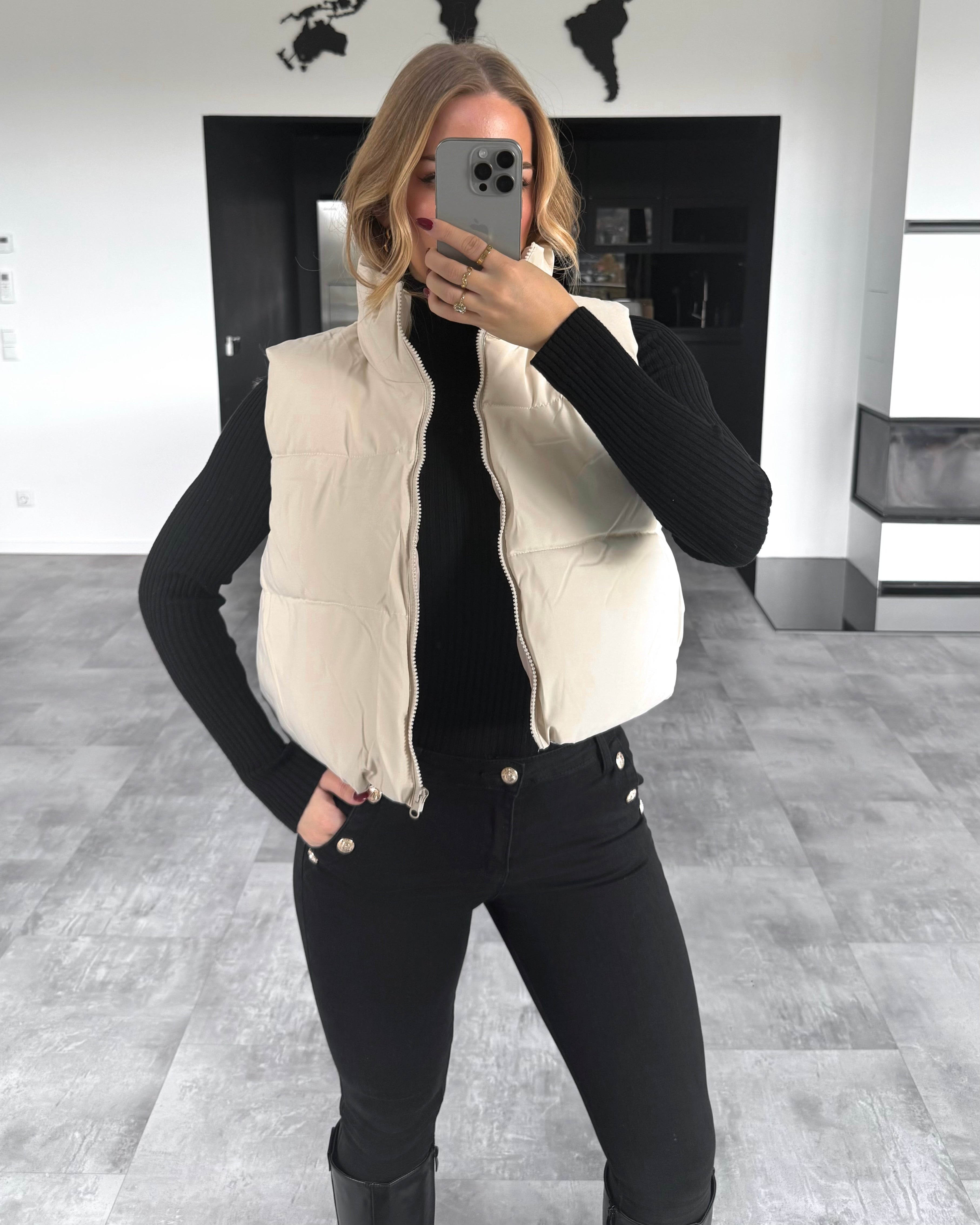 Daunen-Weste “Skadi” Creme