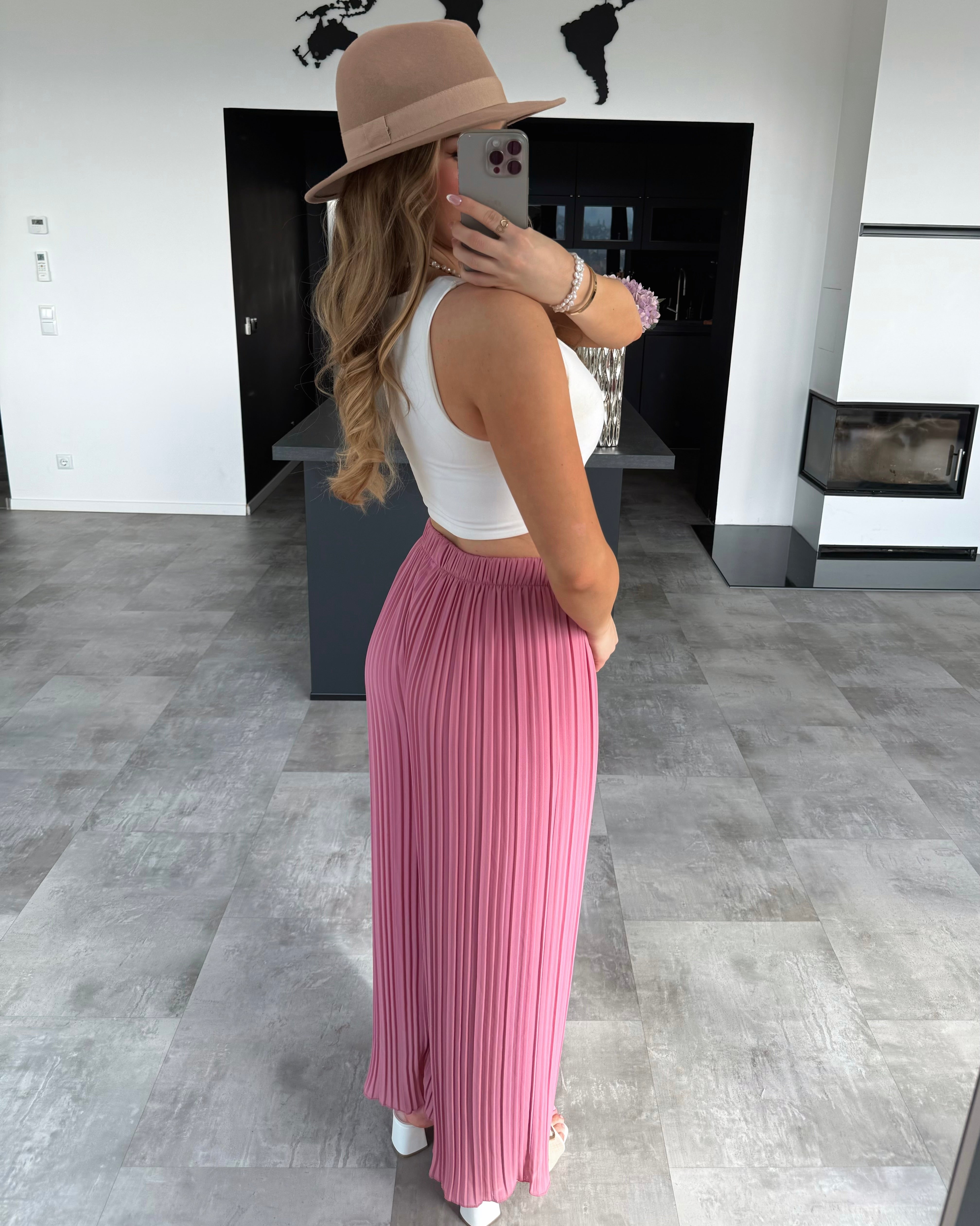 Plissierte Hose "Mala“ Rosa