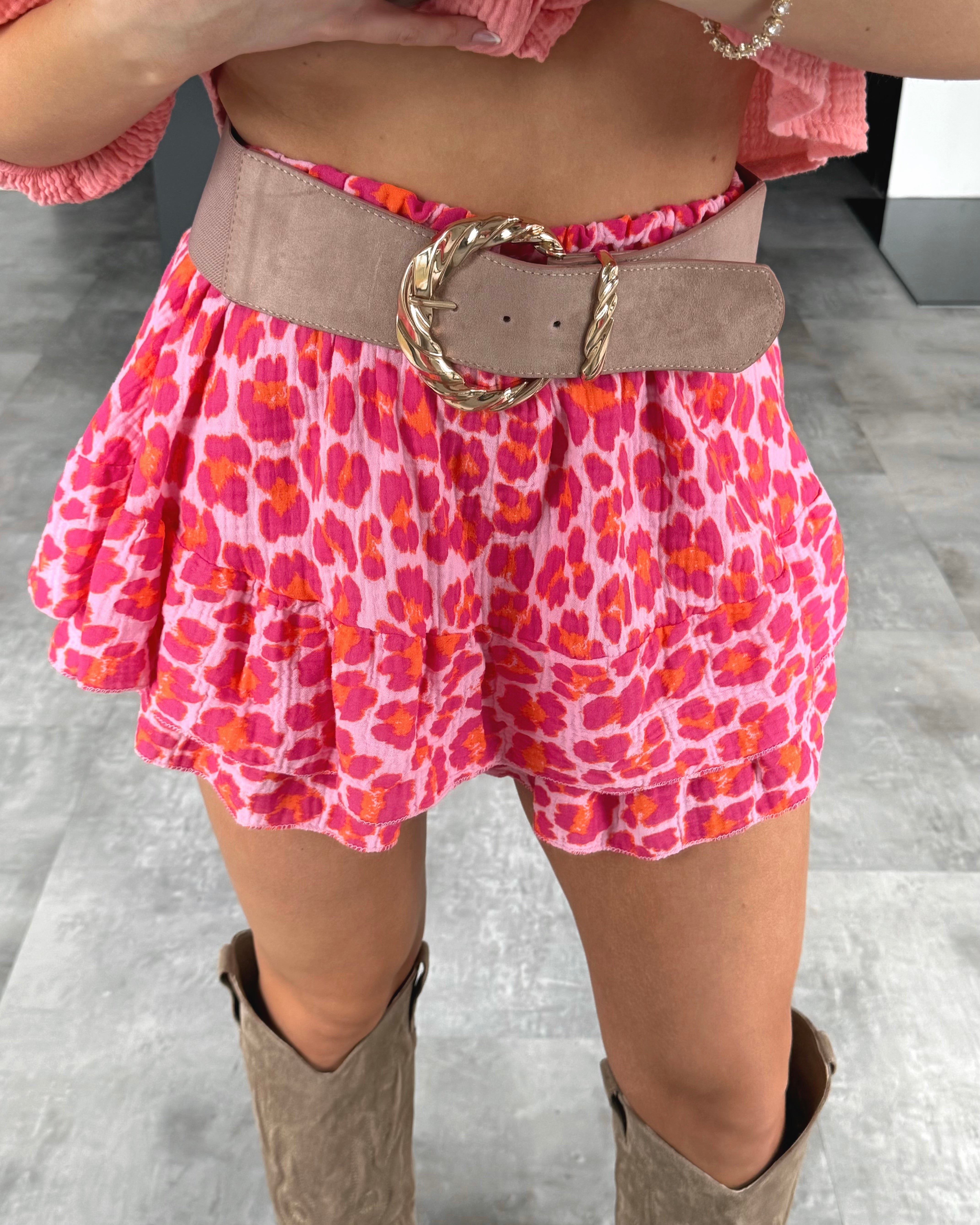 Musselin Hosenrock „Calea“ Leo Pink