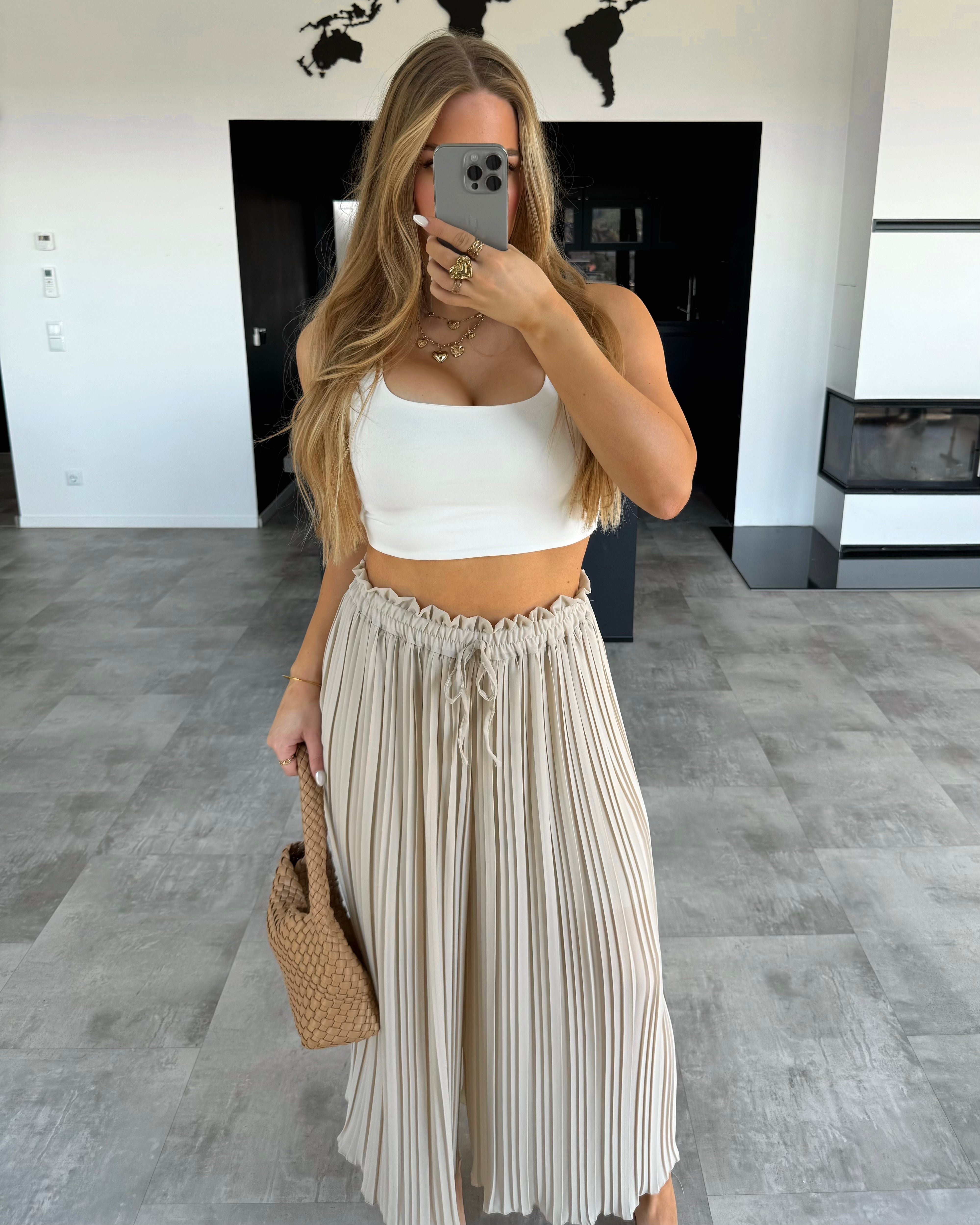 Plissierte Hose "Nola“ Beige