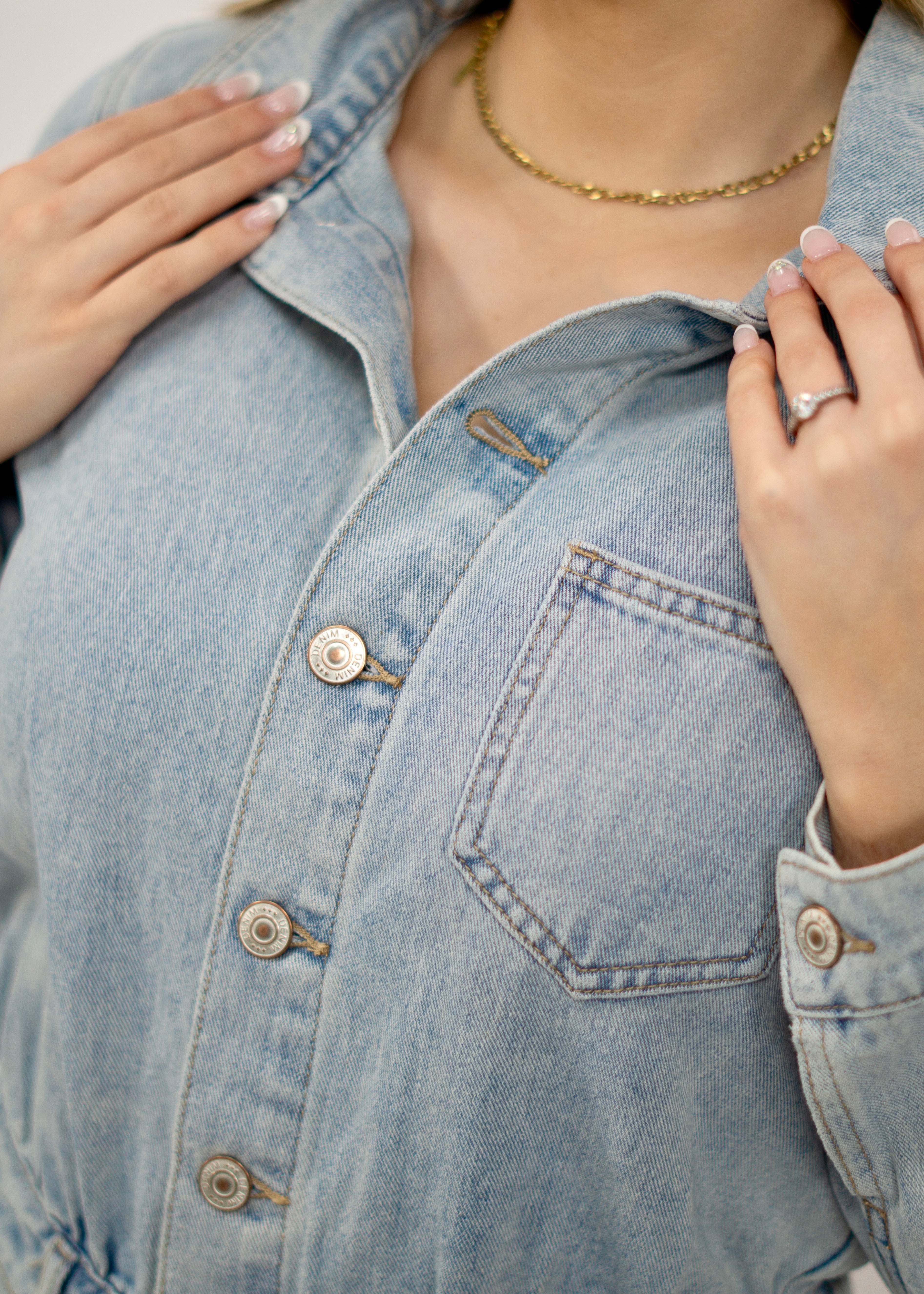 Kurzer Jeansoverall "Brenda" Hellblau