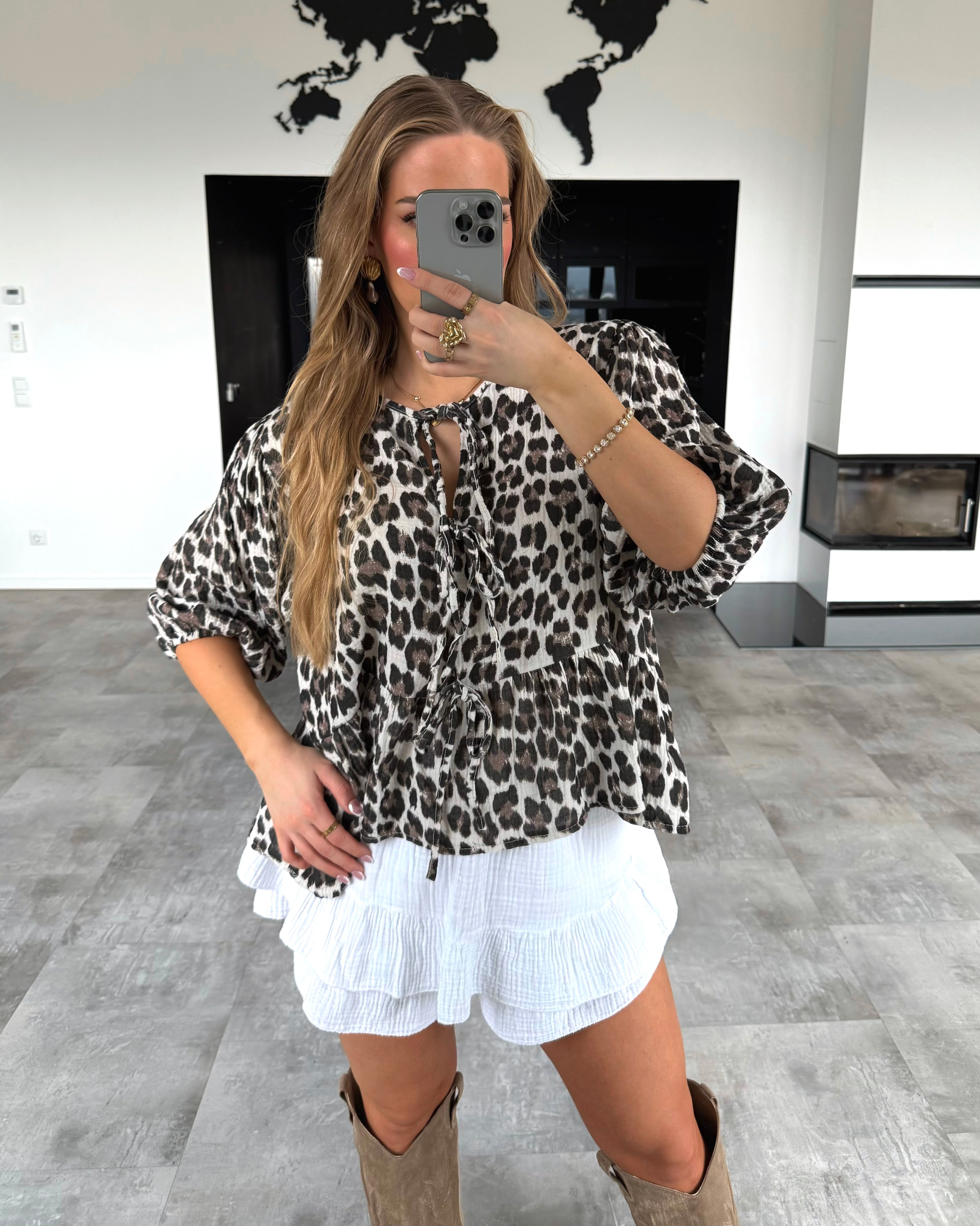 Musselin Knoten-Bluse "Leona" Leo