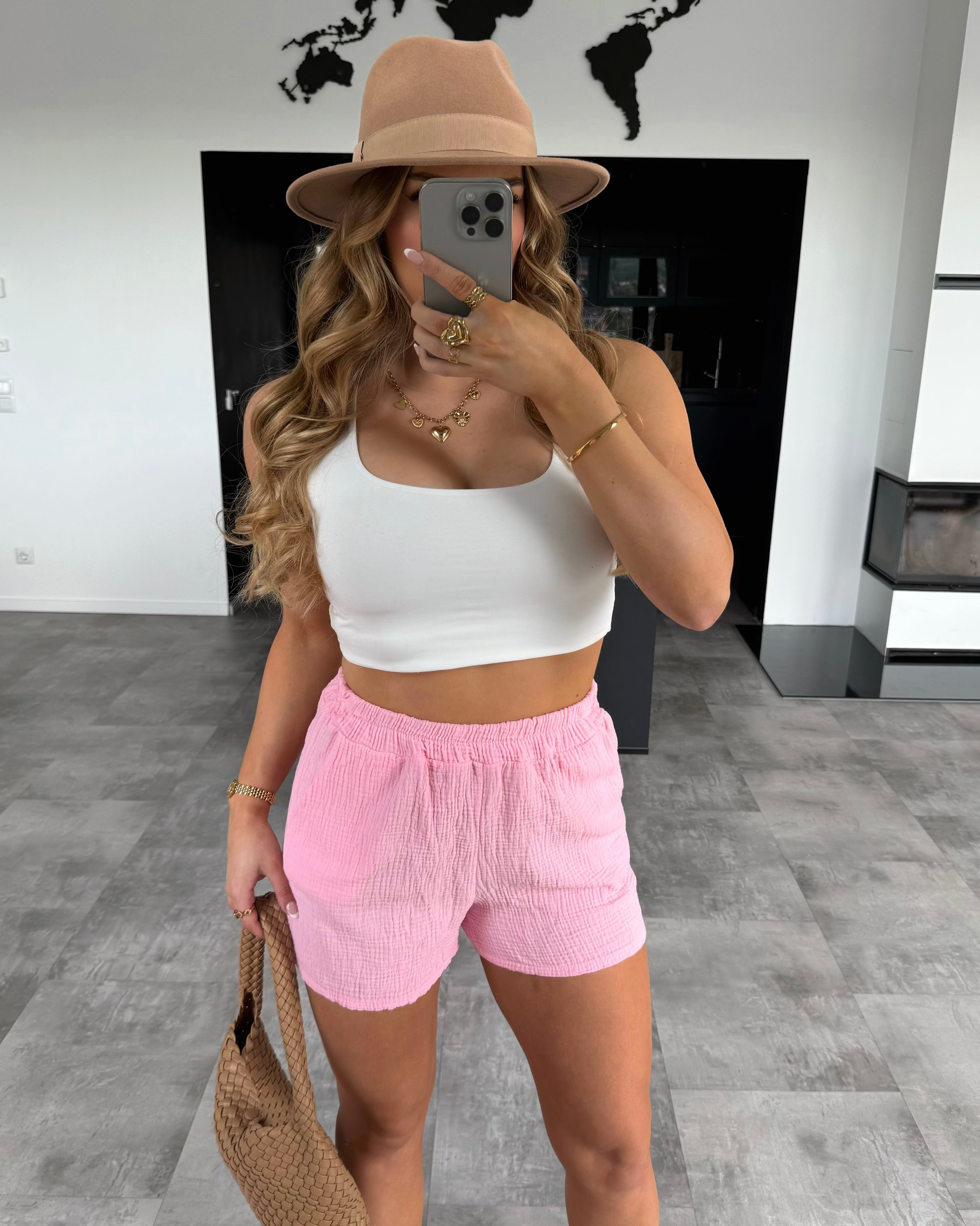 Musselin Shorts “Sunny” Koralle