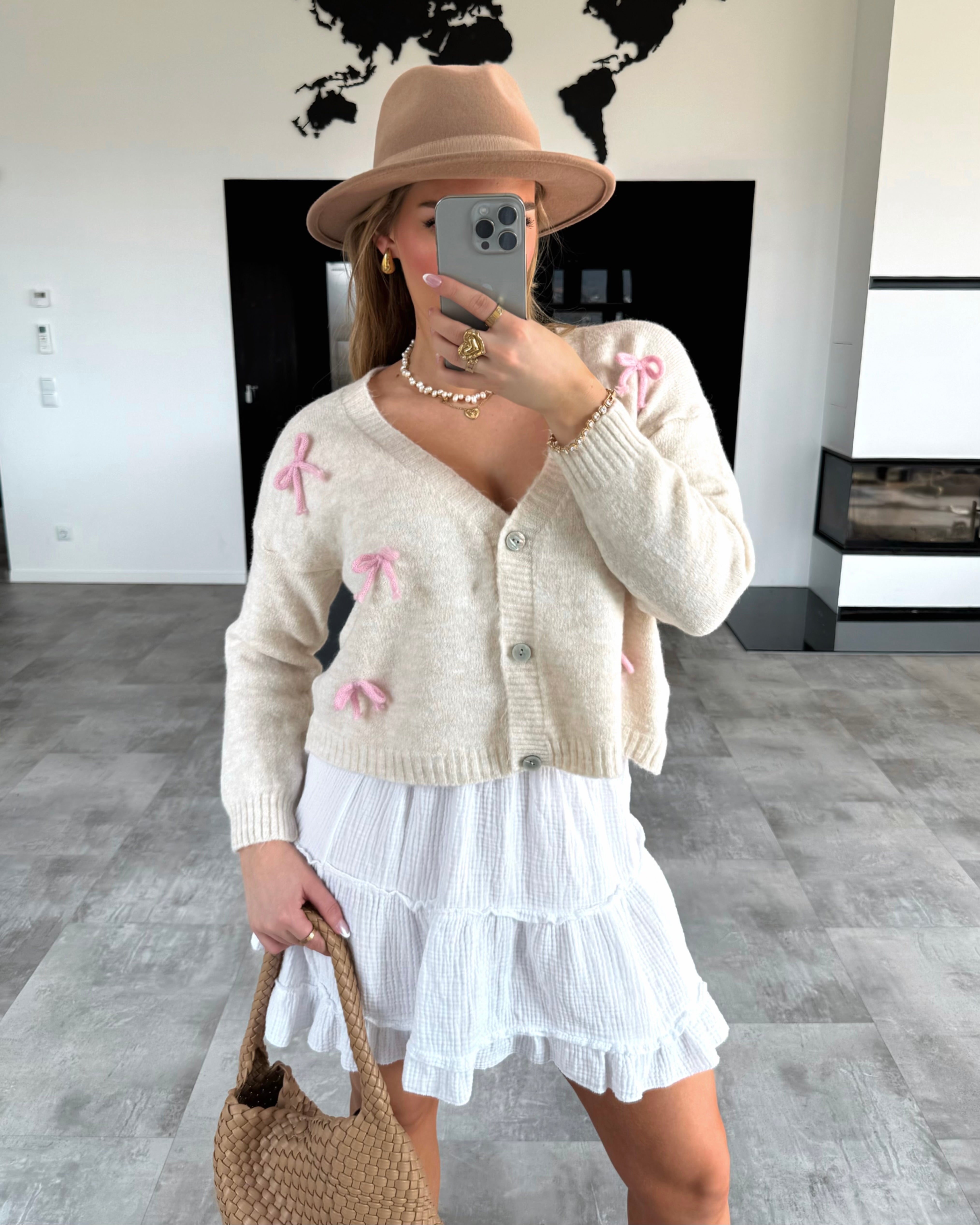 Cardigan "Cute Bows" Ecru