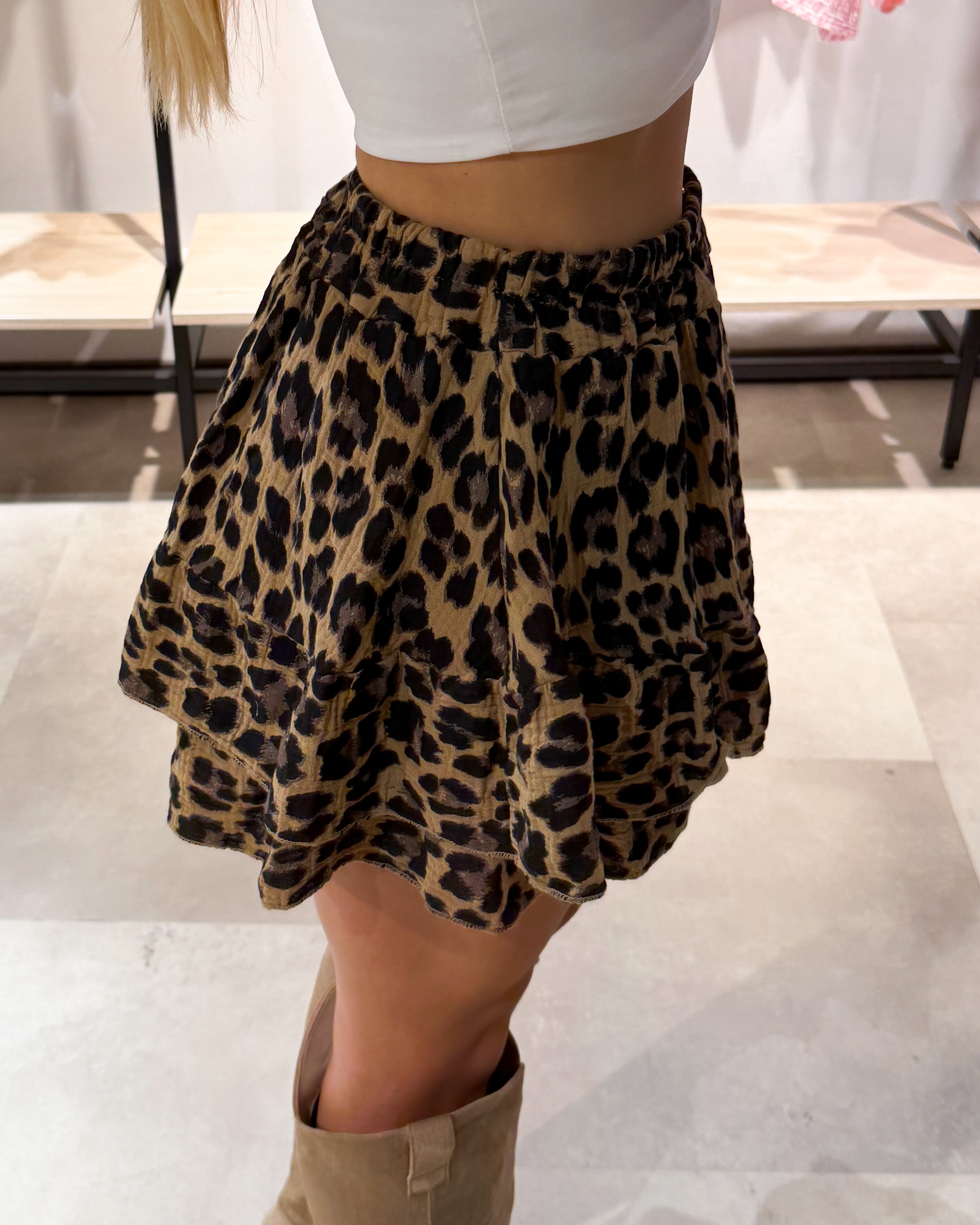 Musselin Hosenrock “Calea“ Leoprint