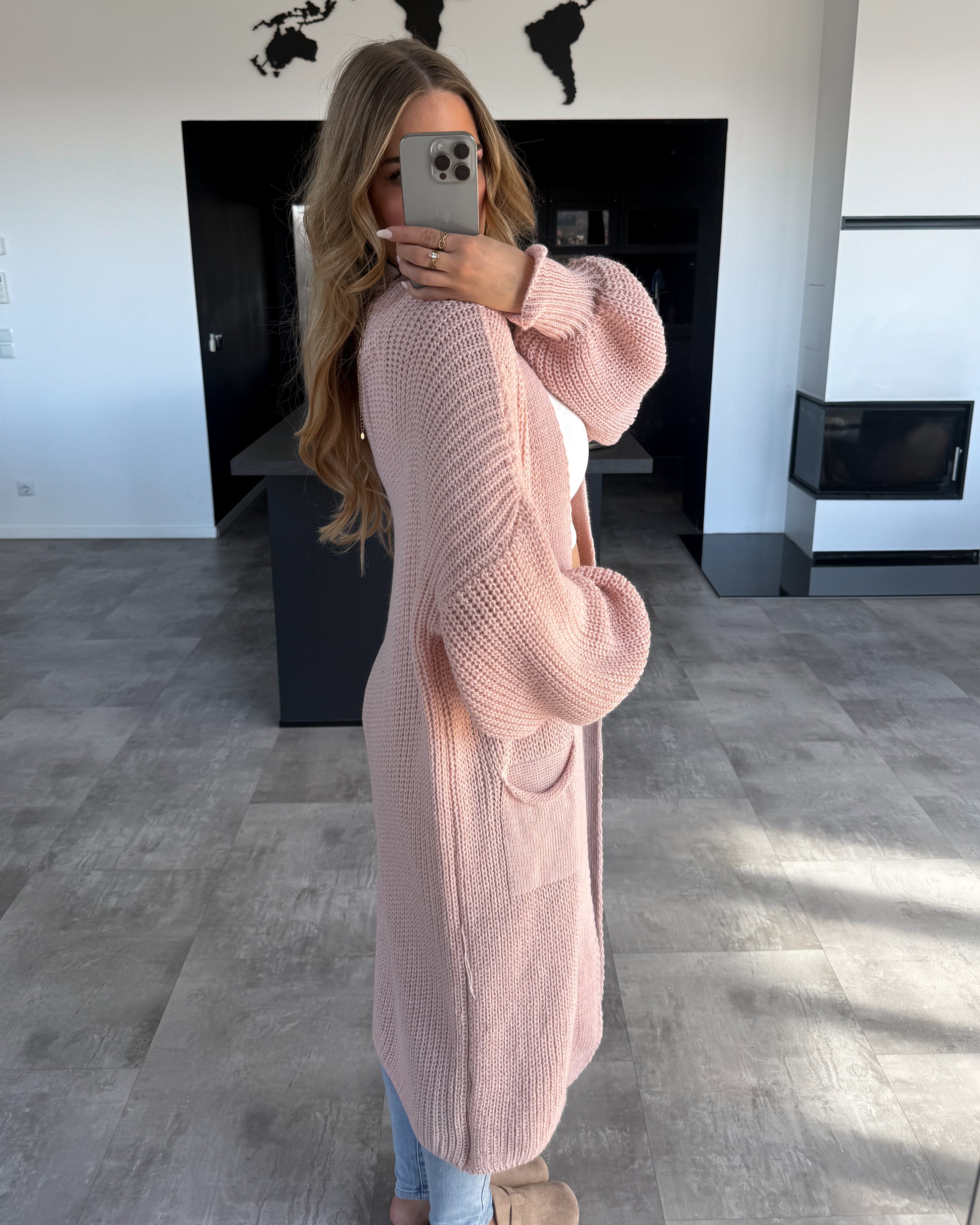 Cardigan “Aleyna” Lang Altrosa