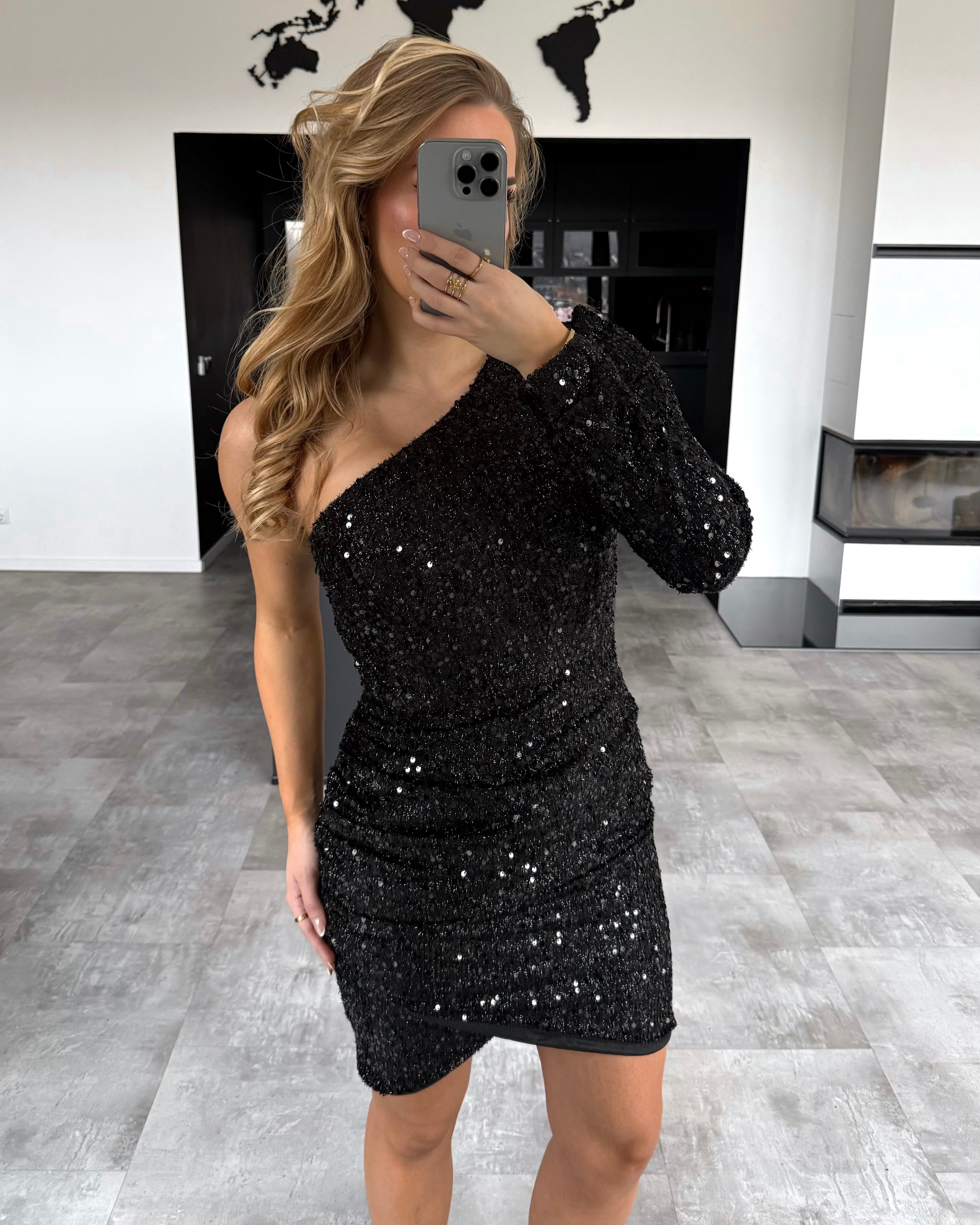 Pailletten-Kleid "Payton" Schwarz