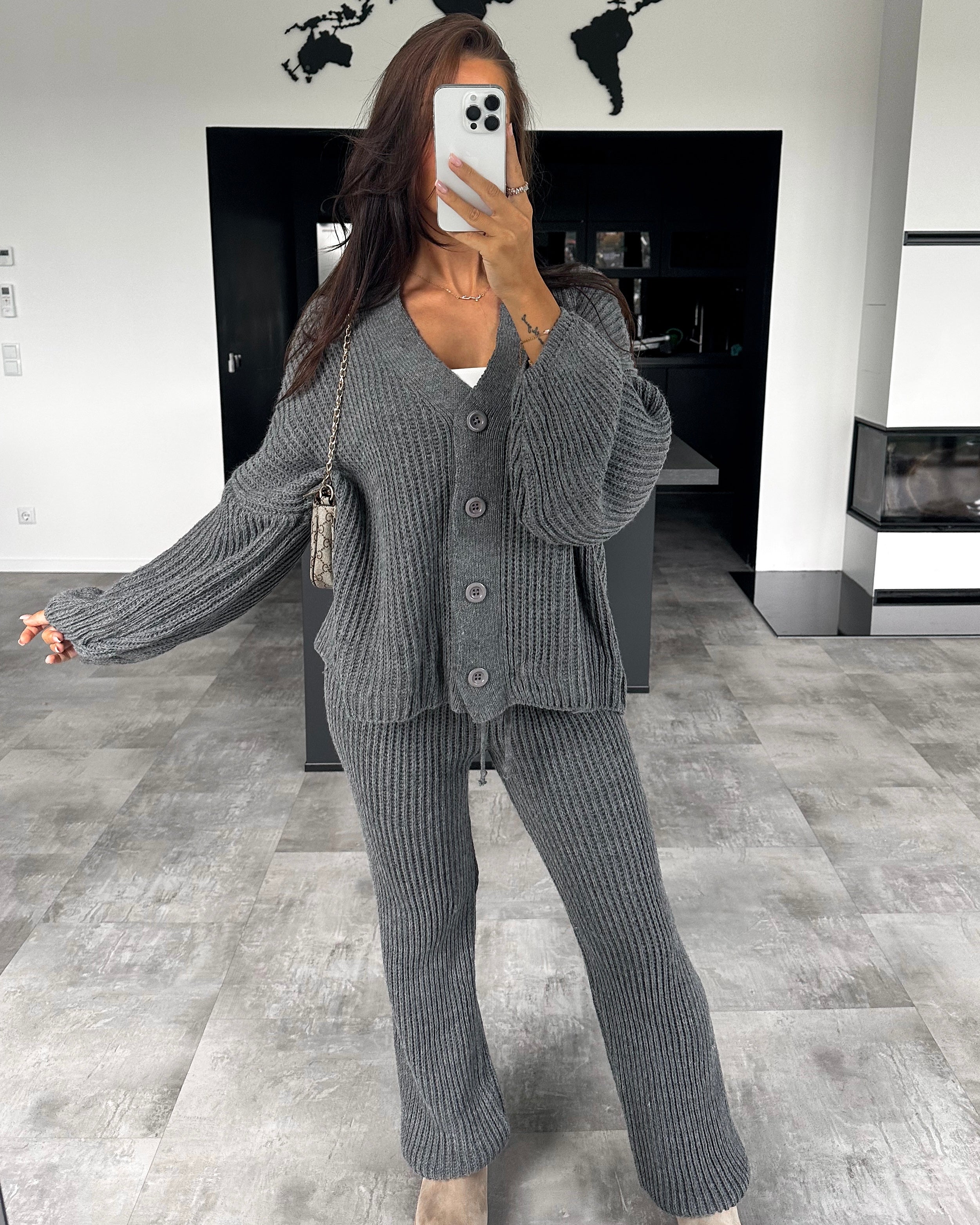 Strickset „Layana“ Dunkelgrau