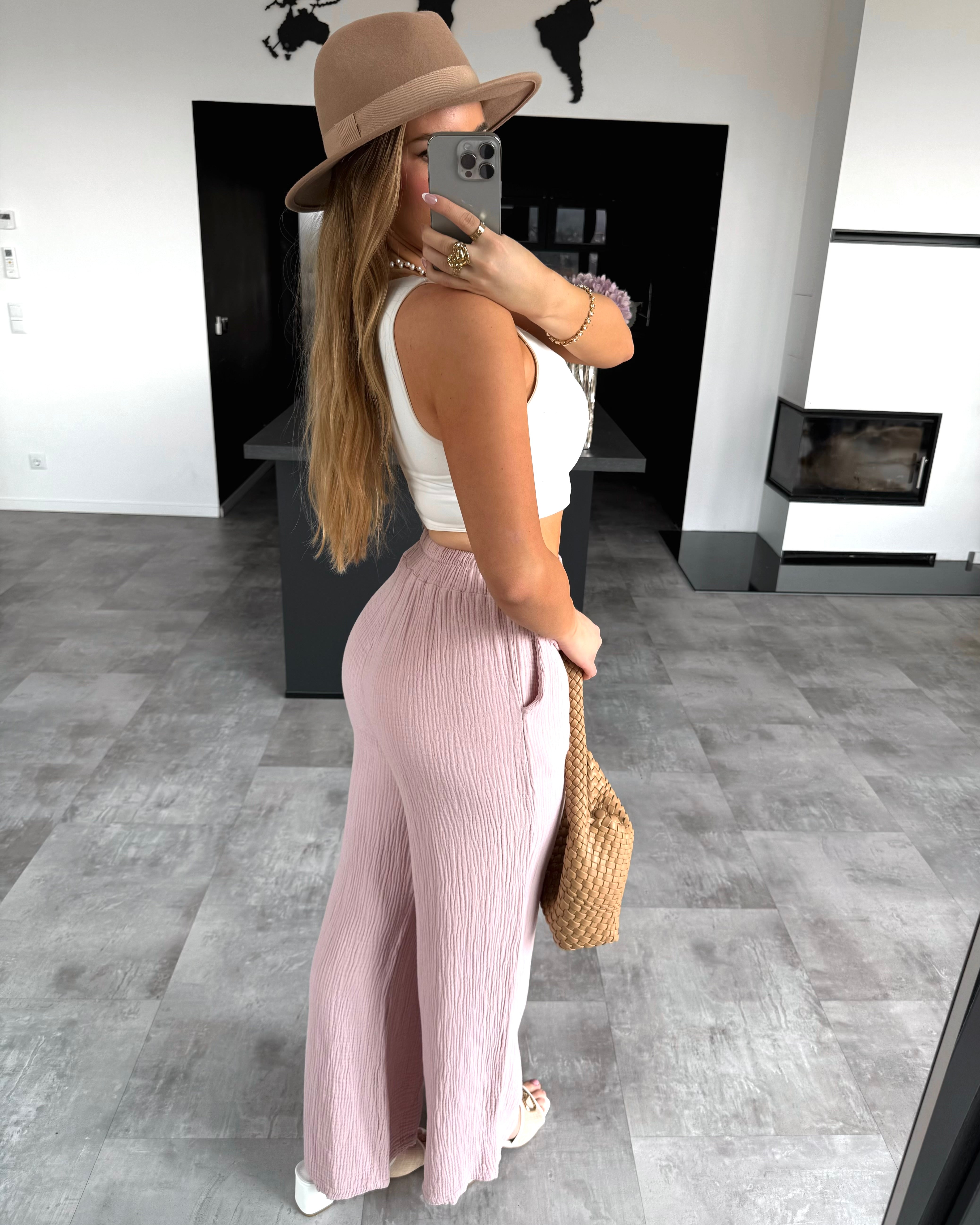 Musselin Hose „Joia“ Altrosa