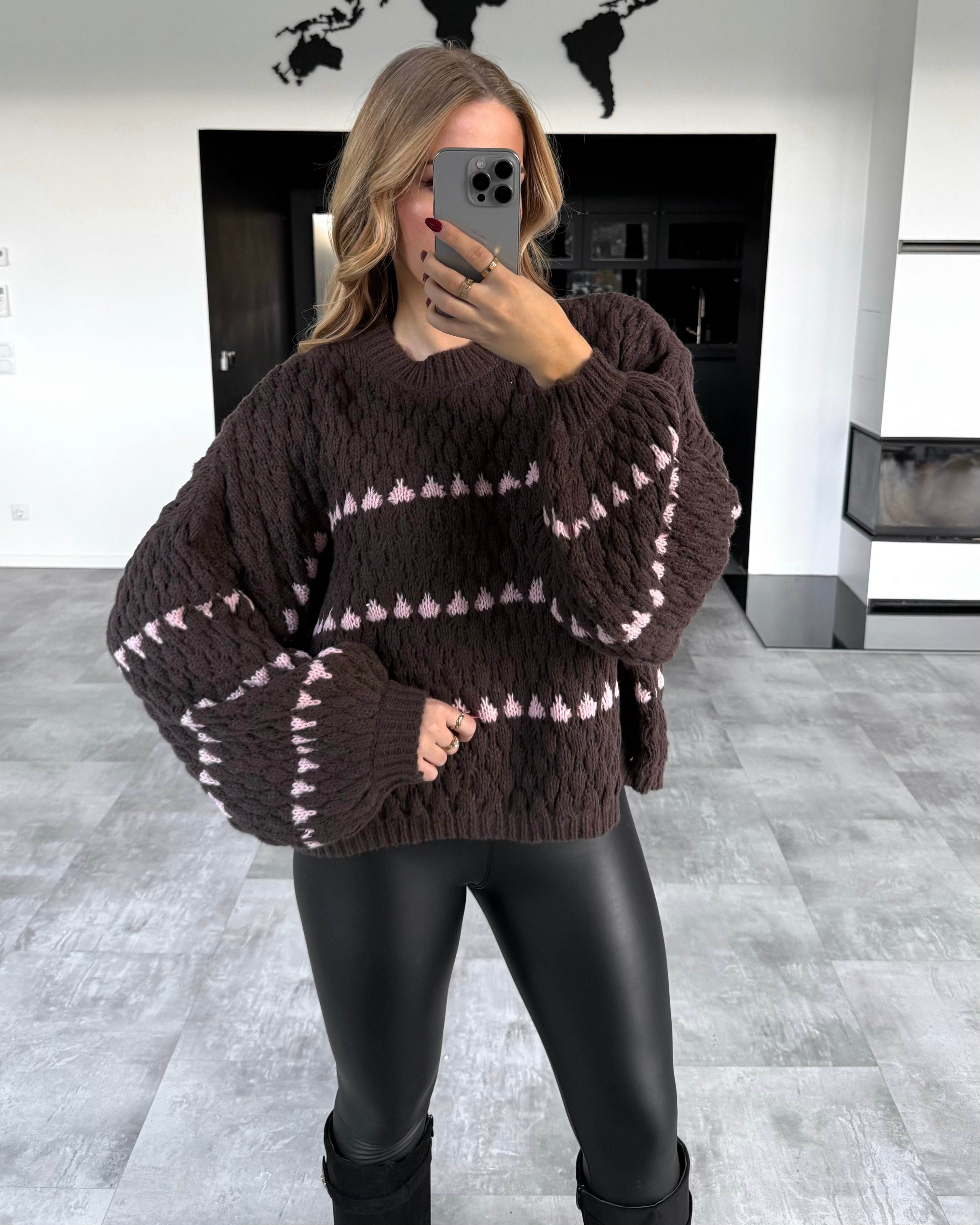 Pullover "Lucia" Chocolate-Rosa