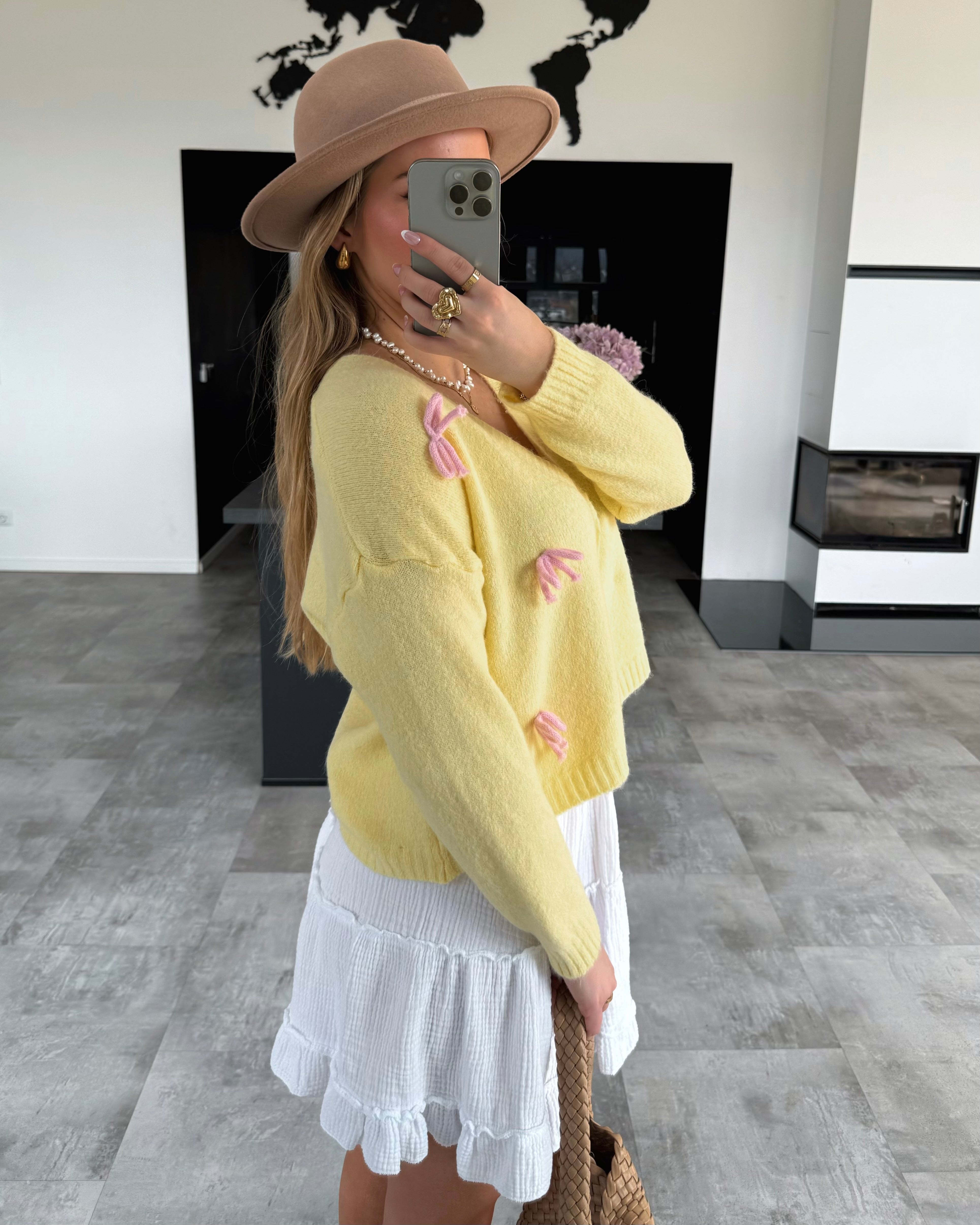 Cardigan "Cute Bows" Gelb