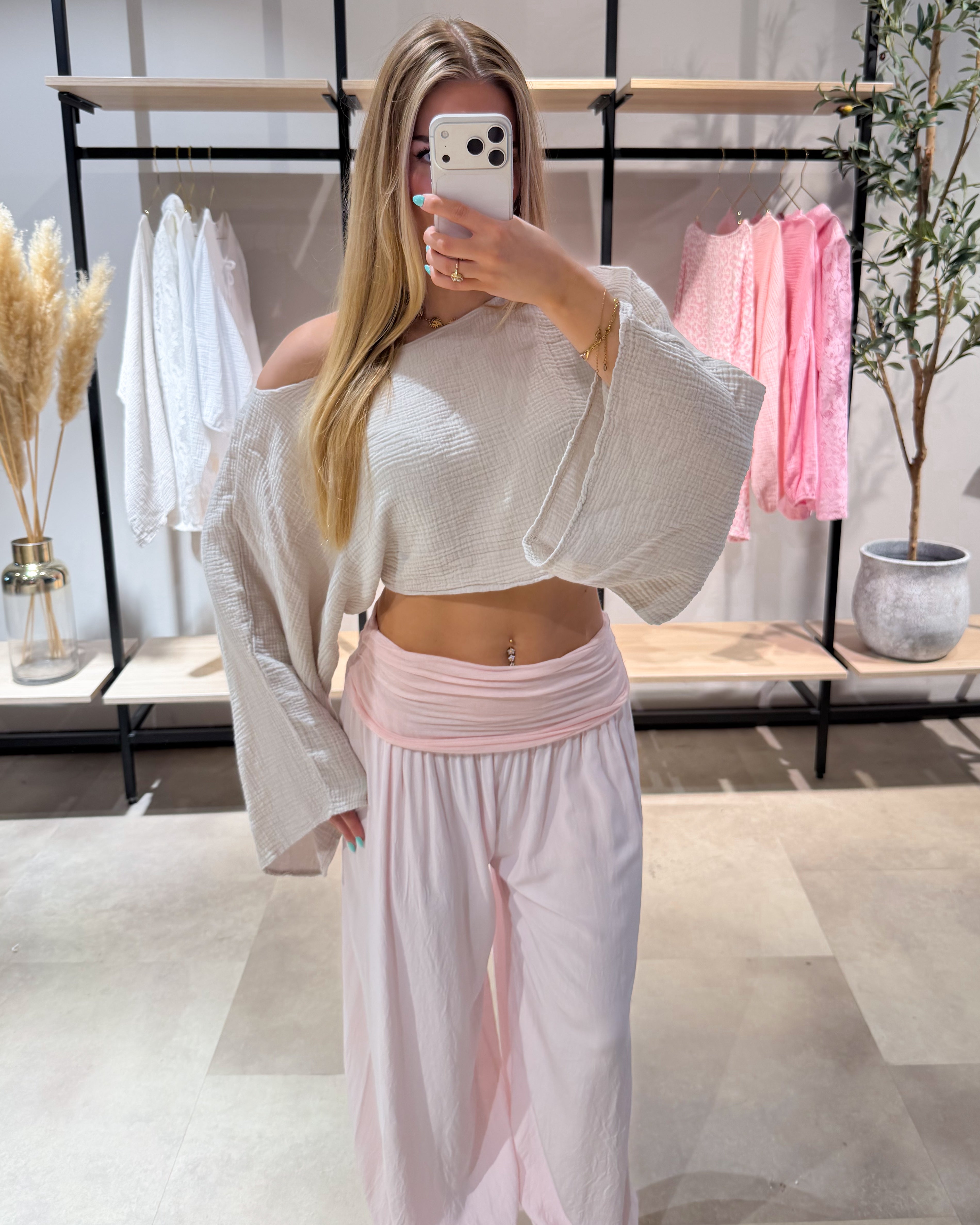 Viskose Hose "Britt" Babyrosa