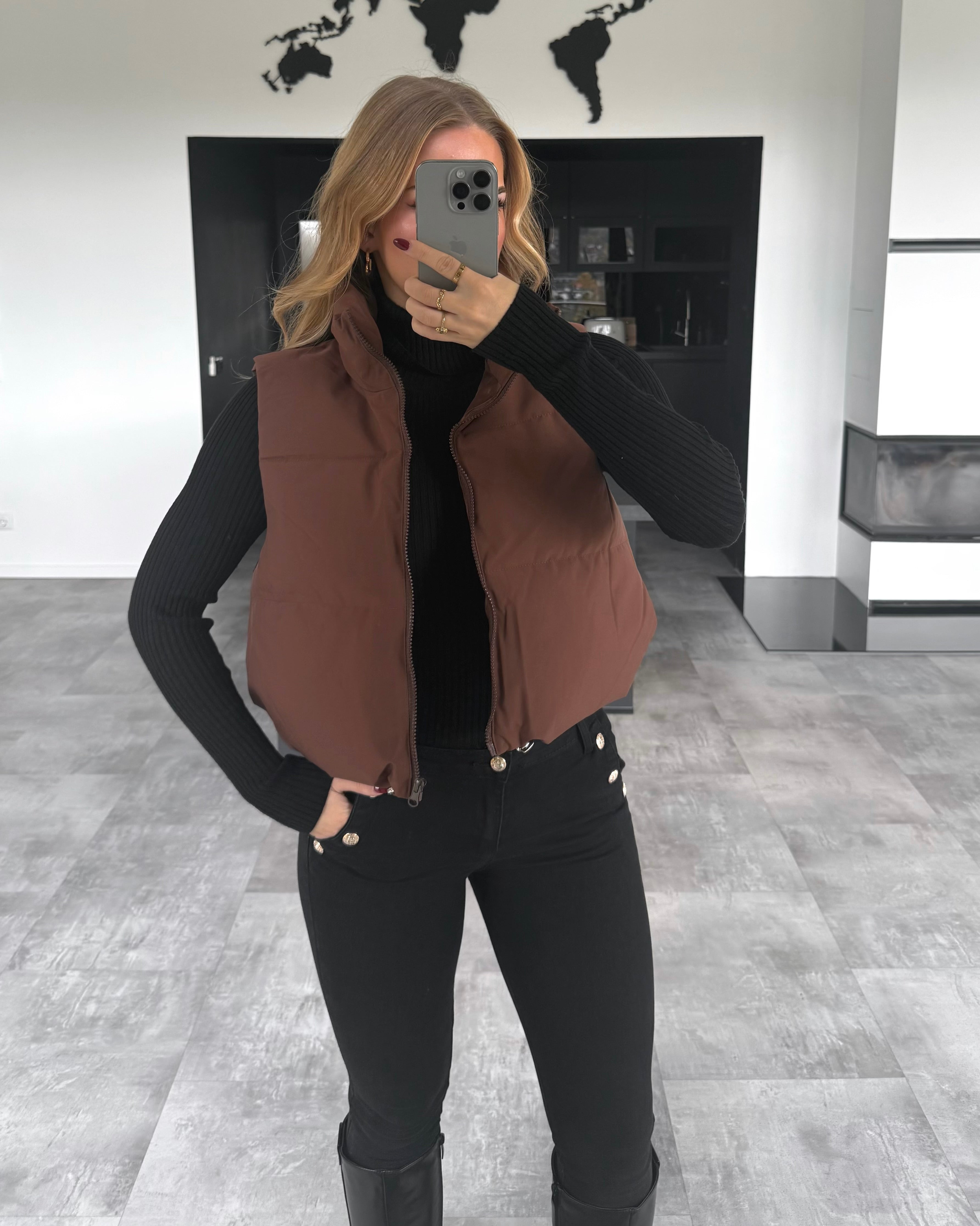 Daunen-Weste “Skadi” Chocolate