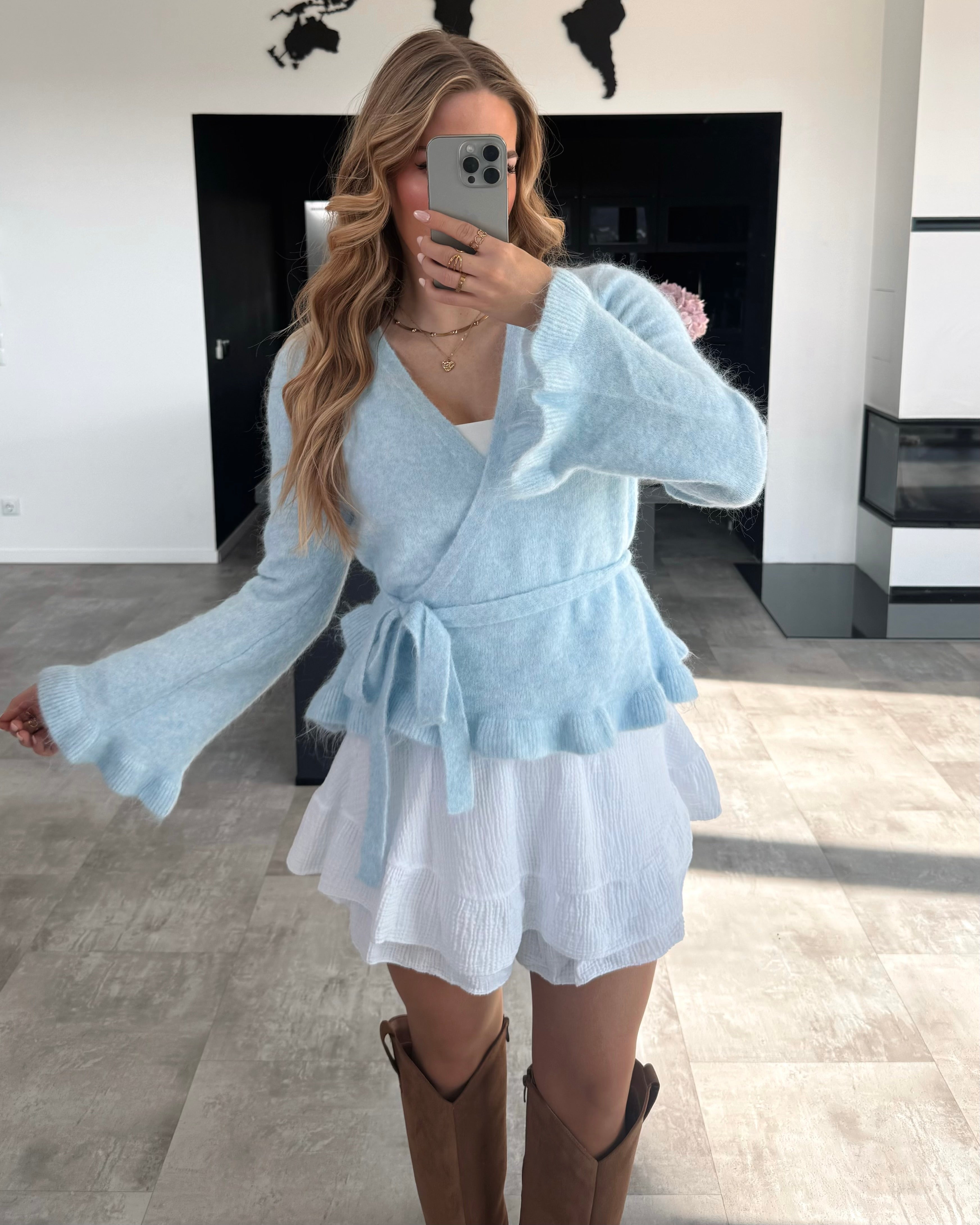 Wickel-Cardigan "Juliet" Babyblau