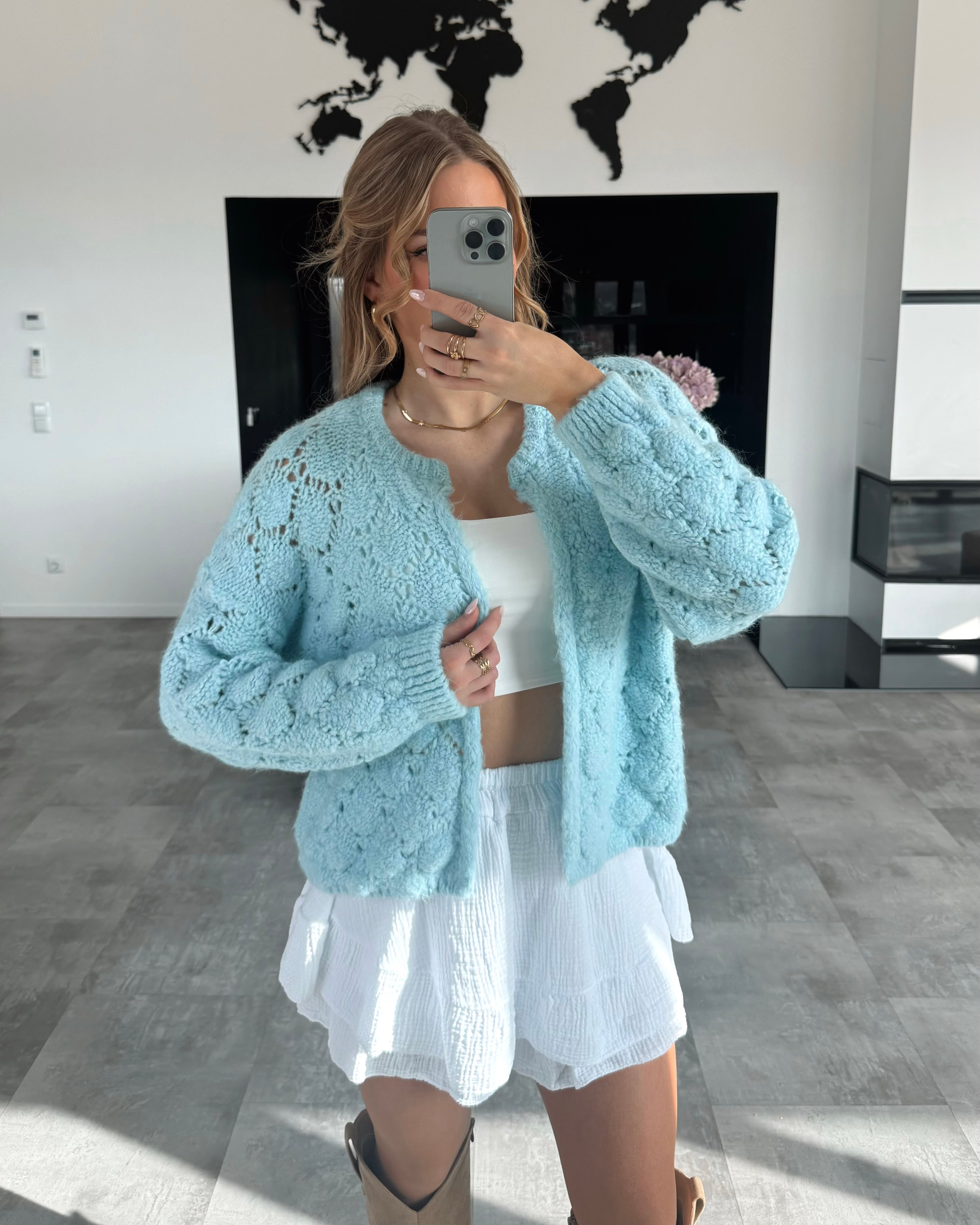 Cardigan "Solène" Hellblau