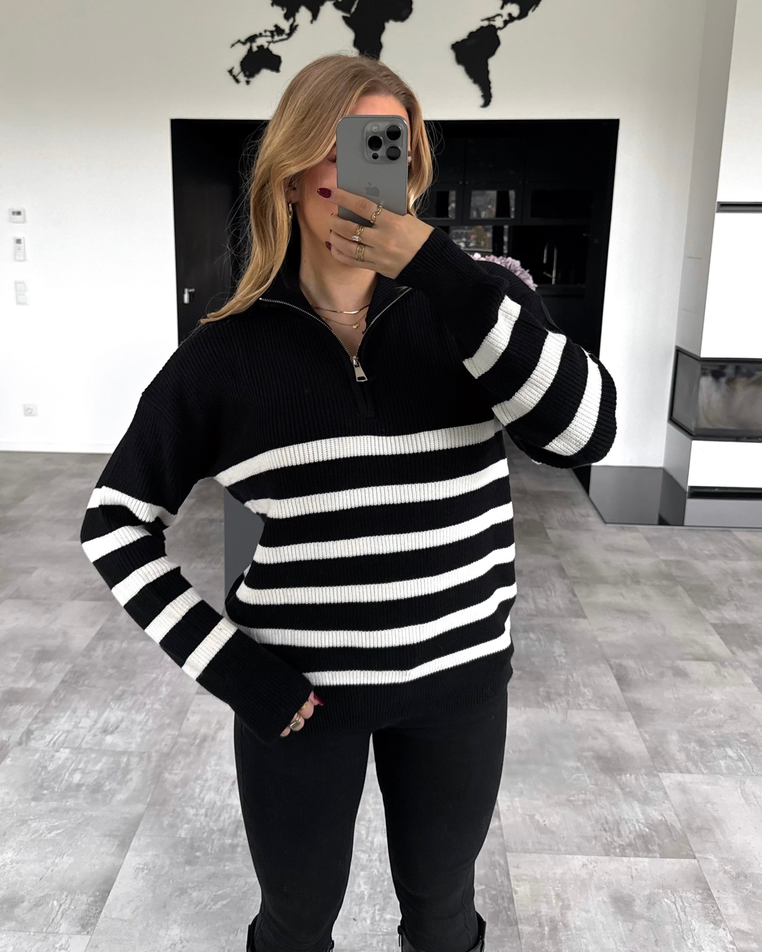 Pullover "Tori" Schwarz-Weiß