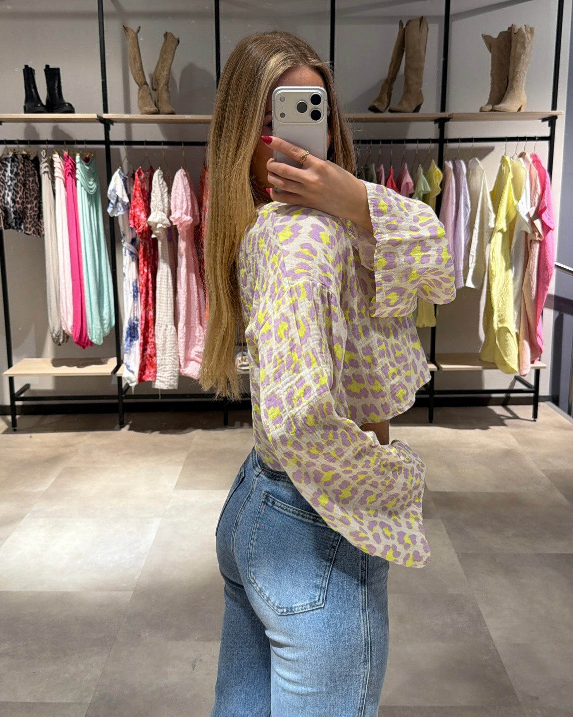 Musselin Shirt "Lexy" Leo Neon
