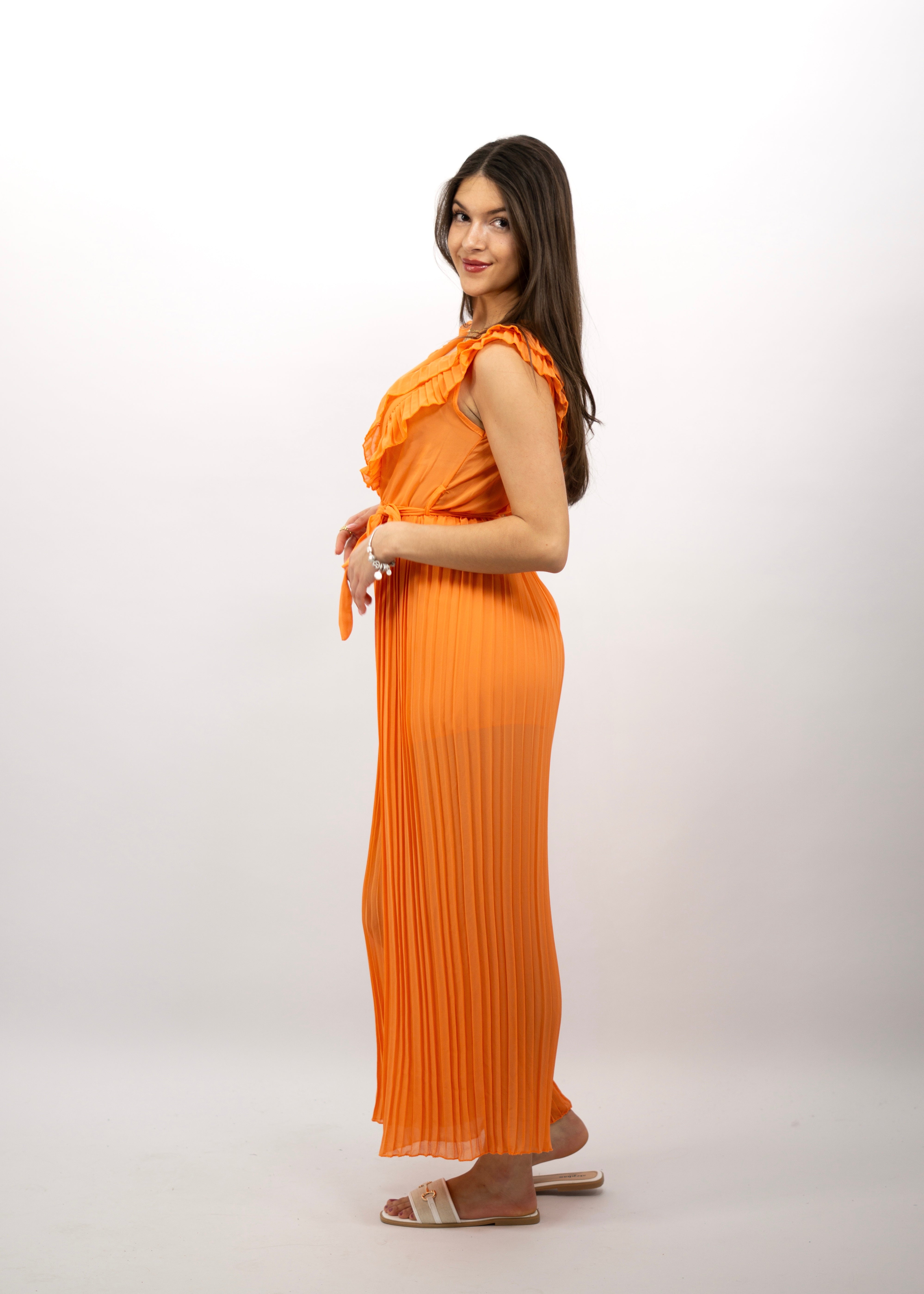 Plissee Jumpsuit "Elina" Orange