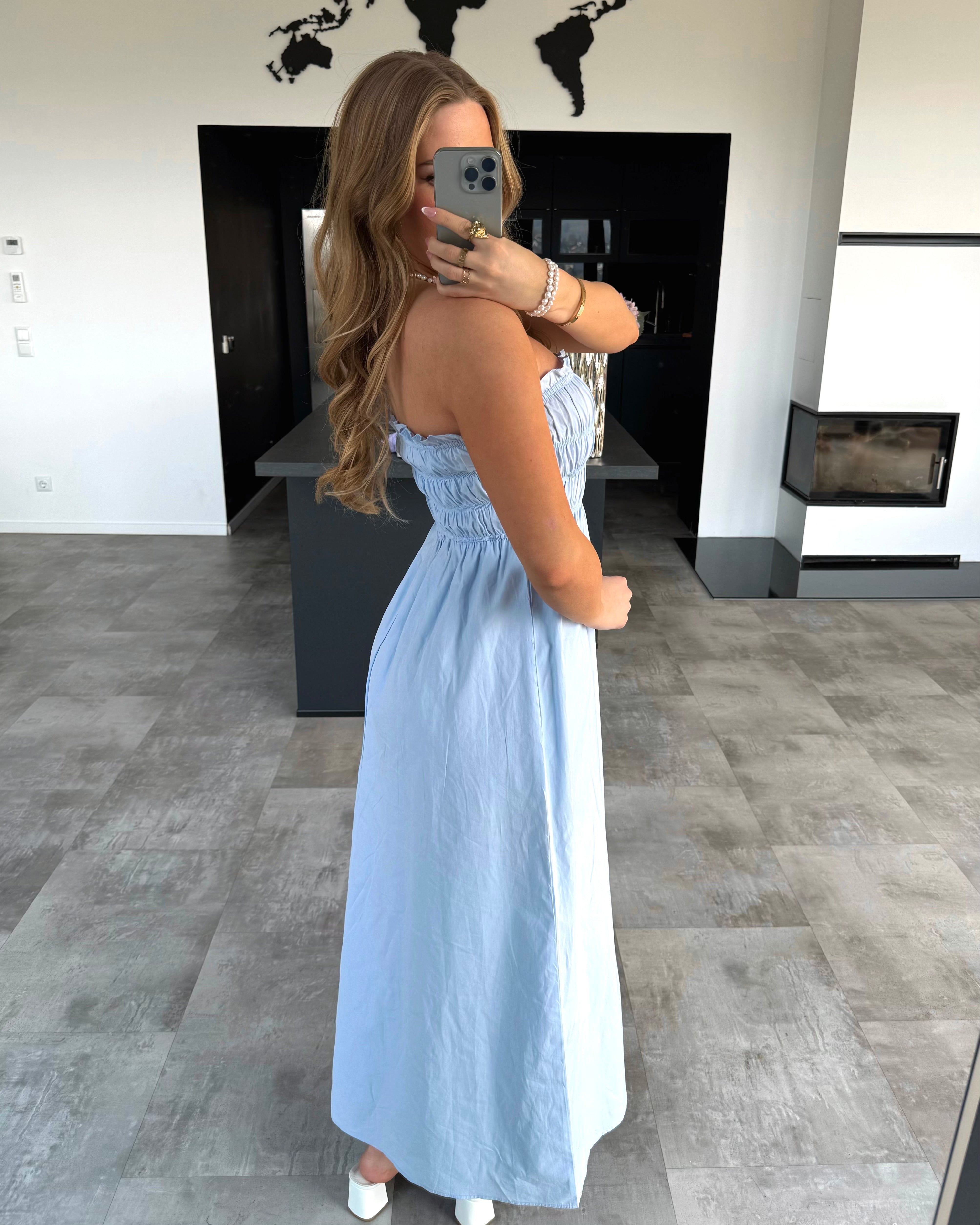 Maxikleid "Odessa" Hellbau