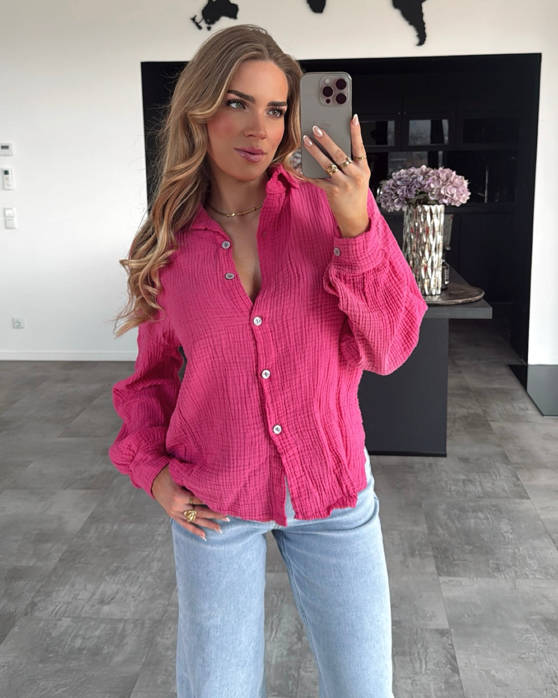Musselin Bluse "Sanna" Pink