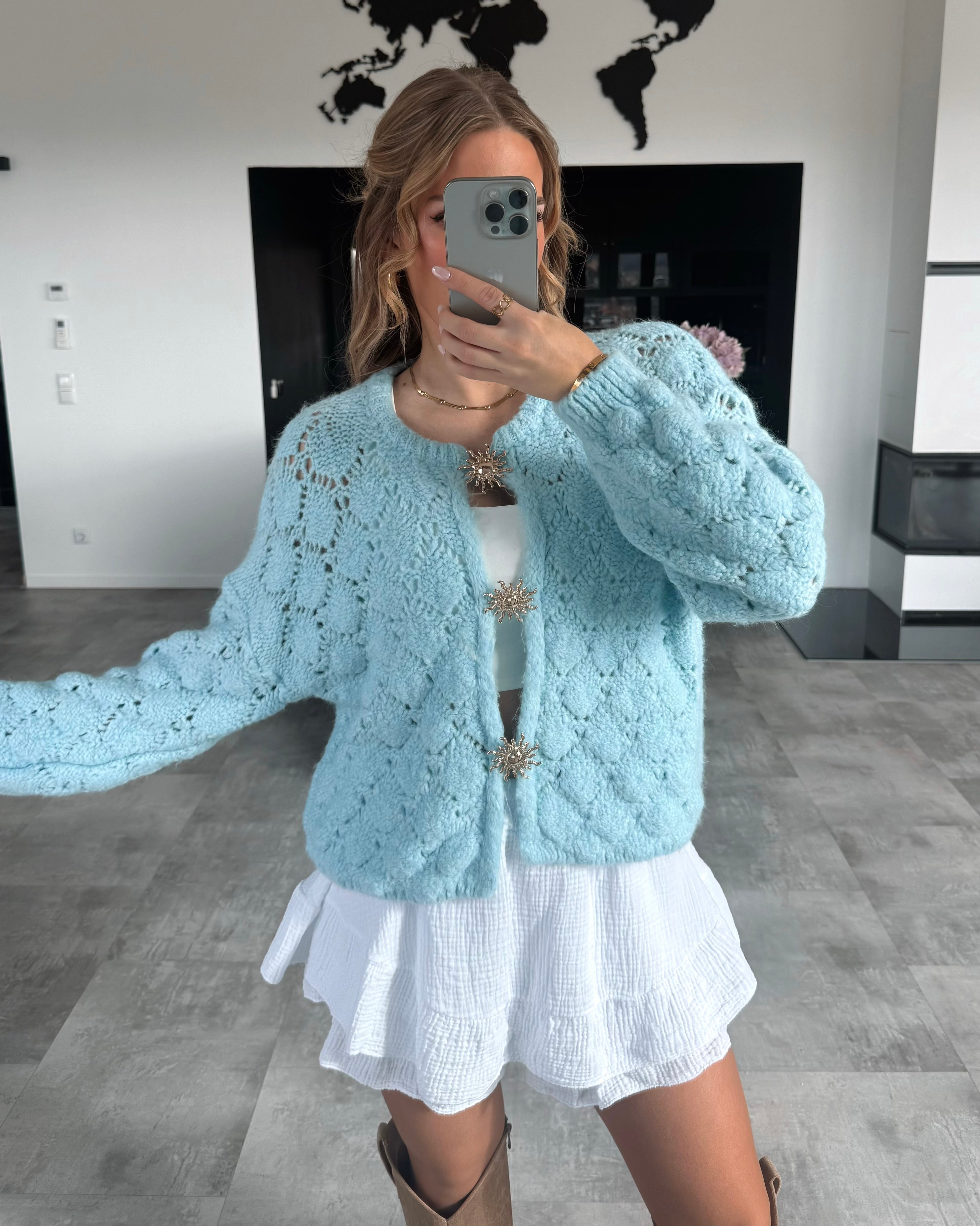 Cardigan "Solène" Hellblau