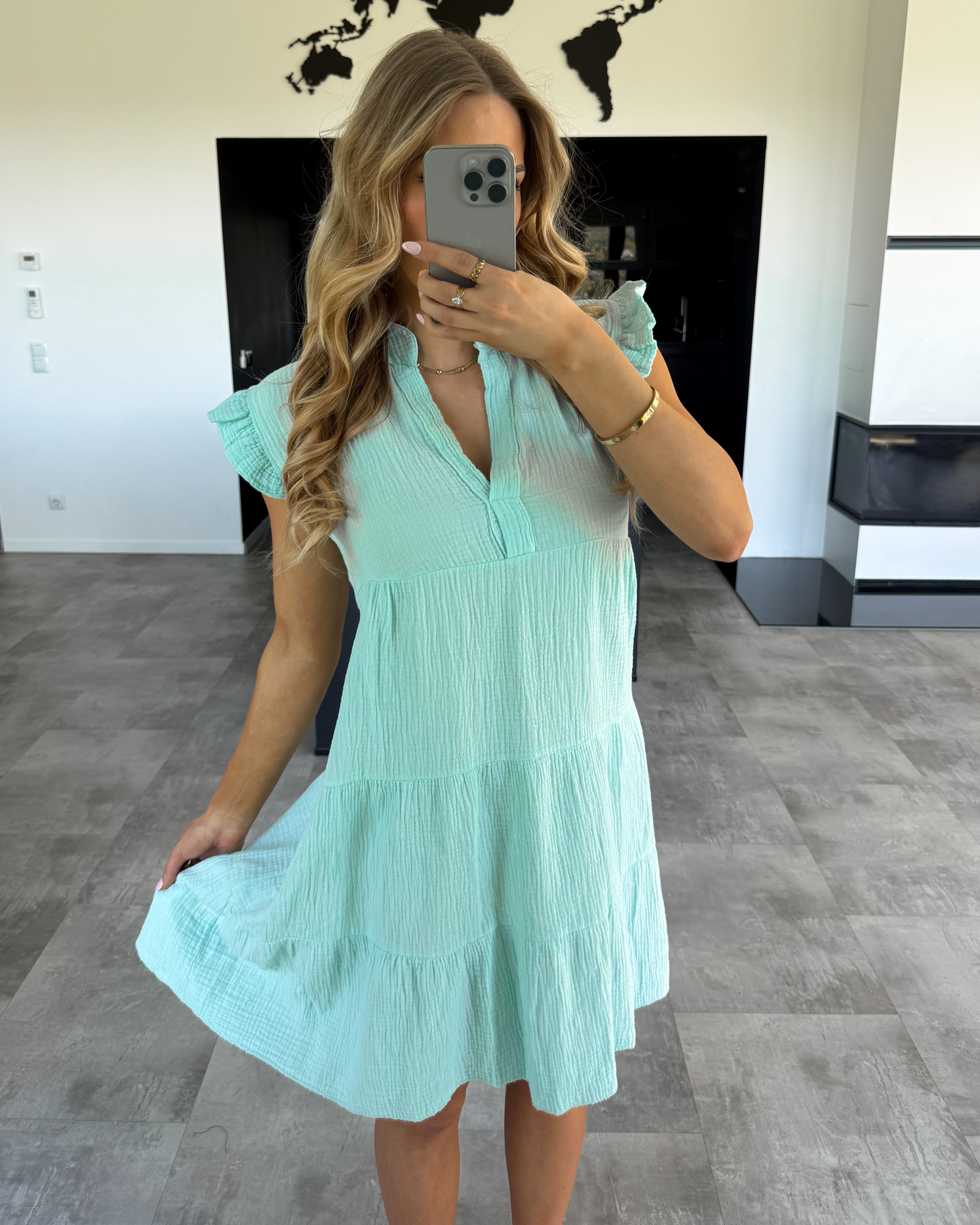 Musselin Kleid “Posie“ Mint
