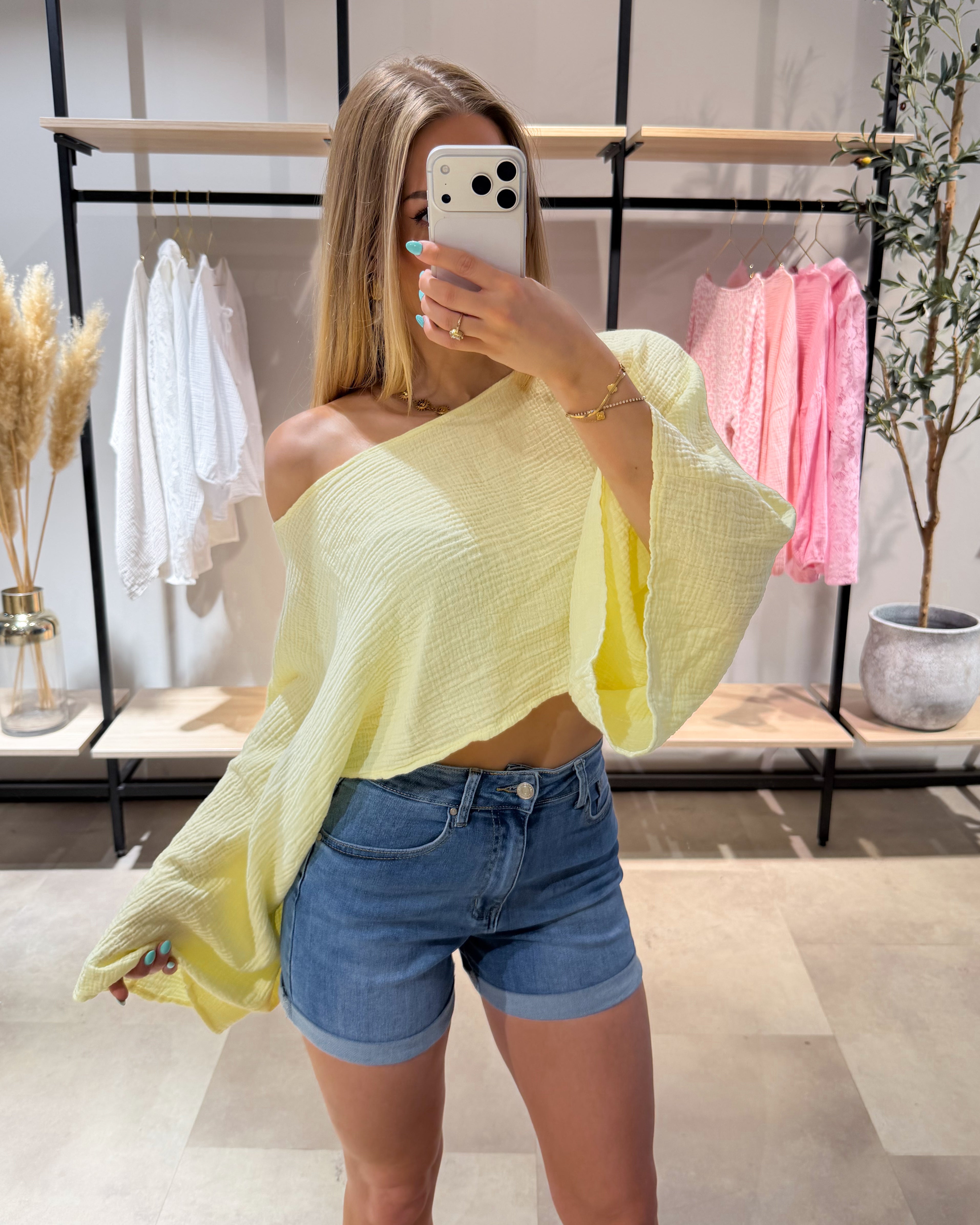 Musselin Shirt "Lexy" Gelb