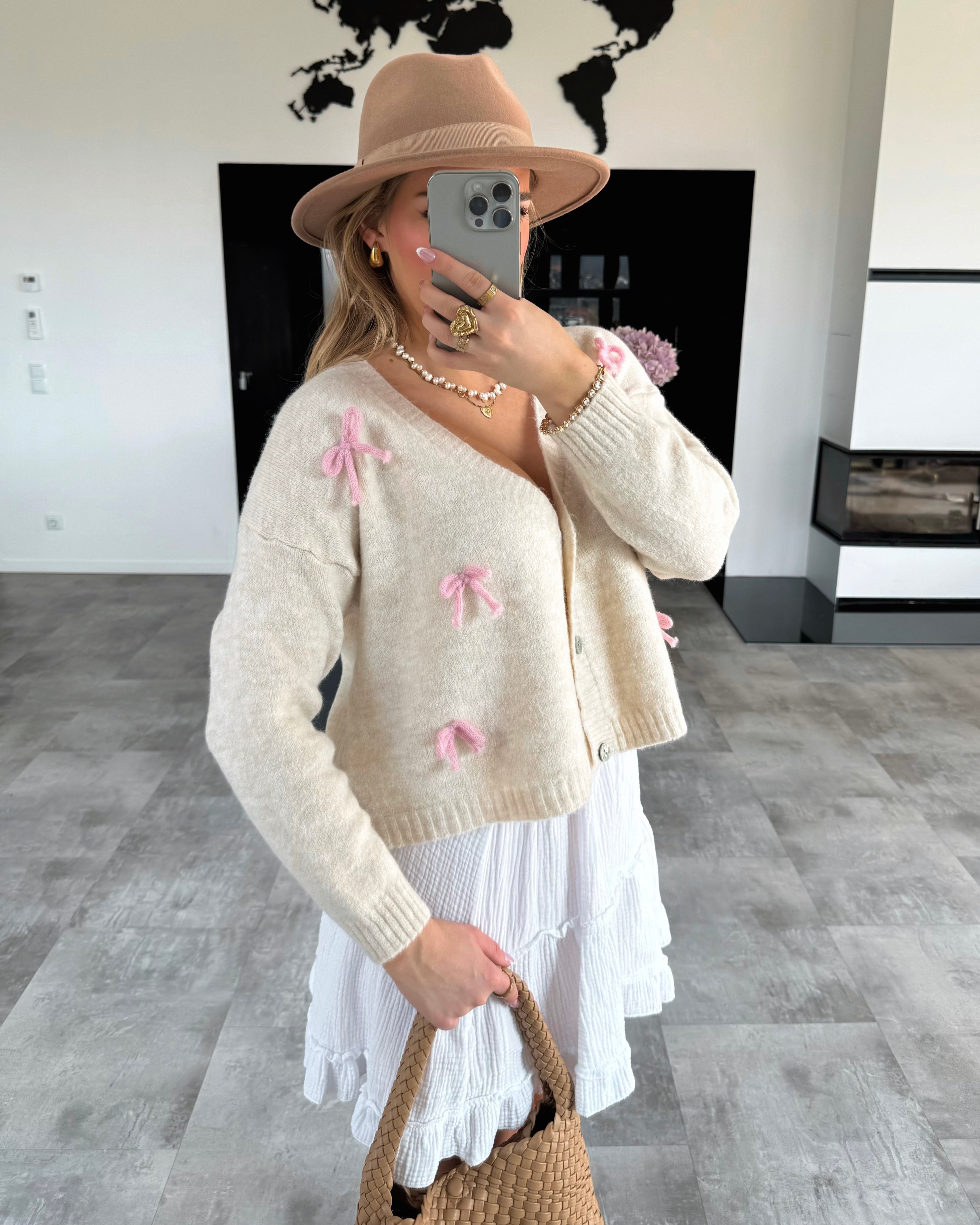 Cardigan "Cute Bows" Ecru
