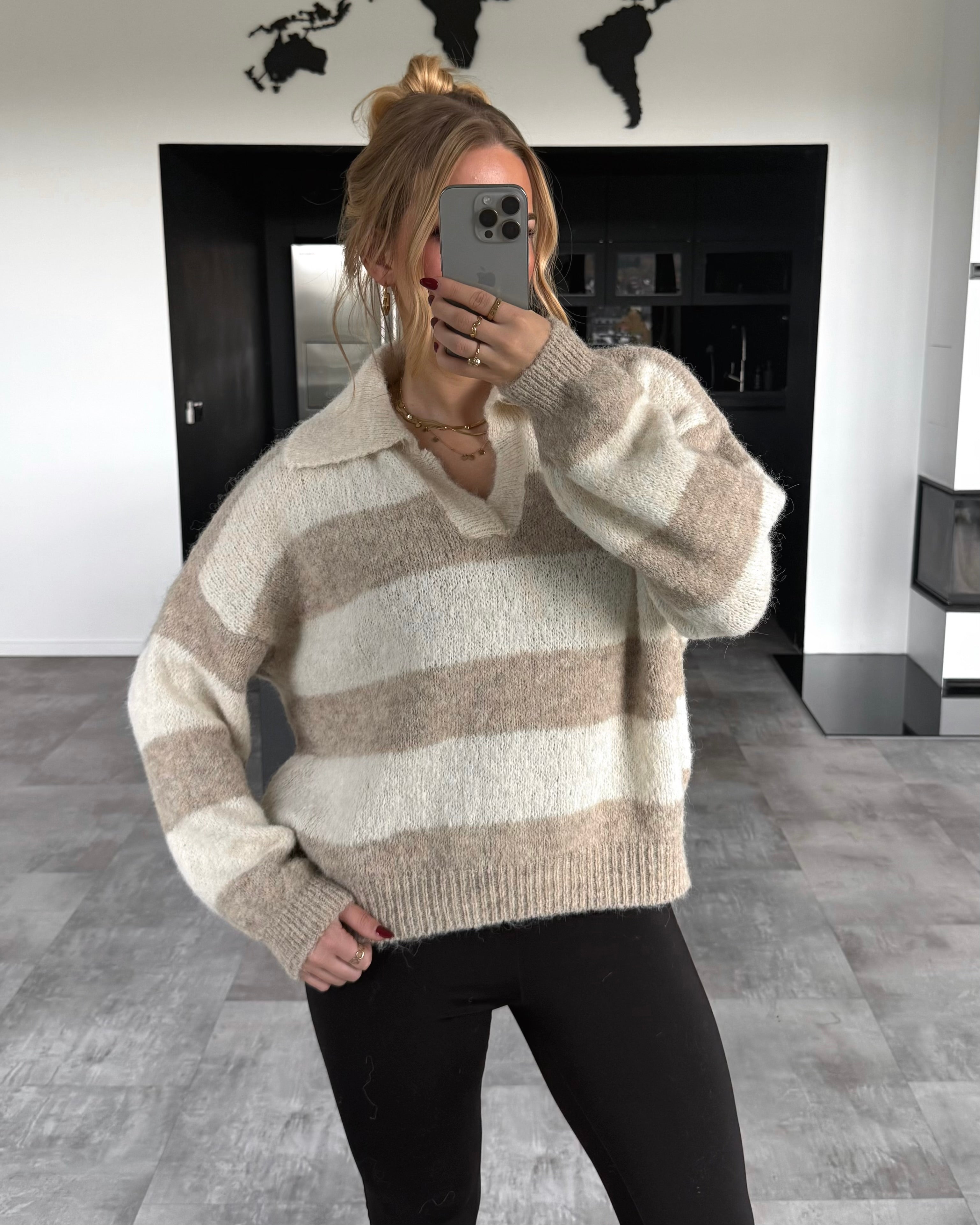 Pullover “Liv” Ecru-Taupe