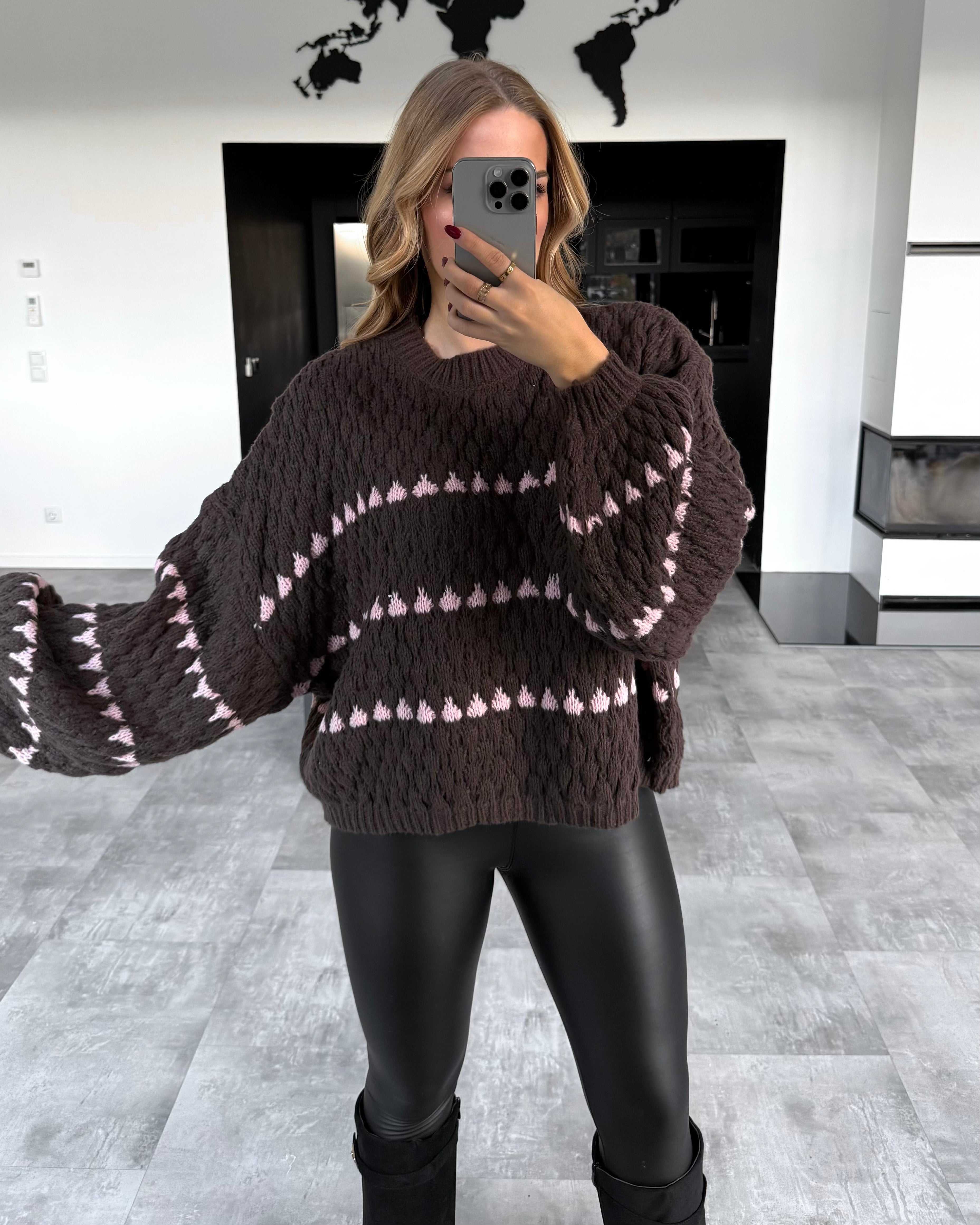 Pullover "Lucia" Chocolate-Rosa