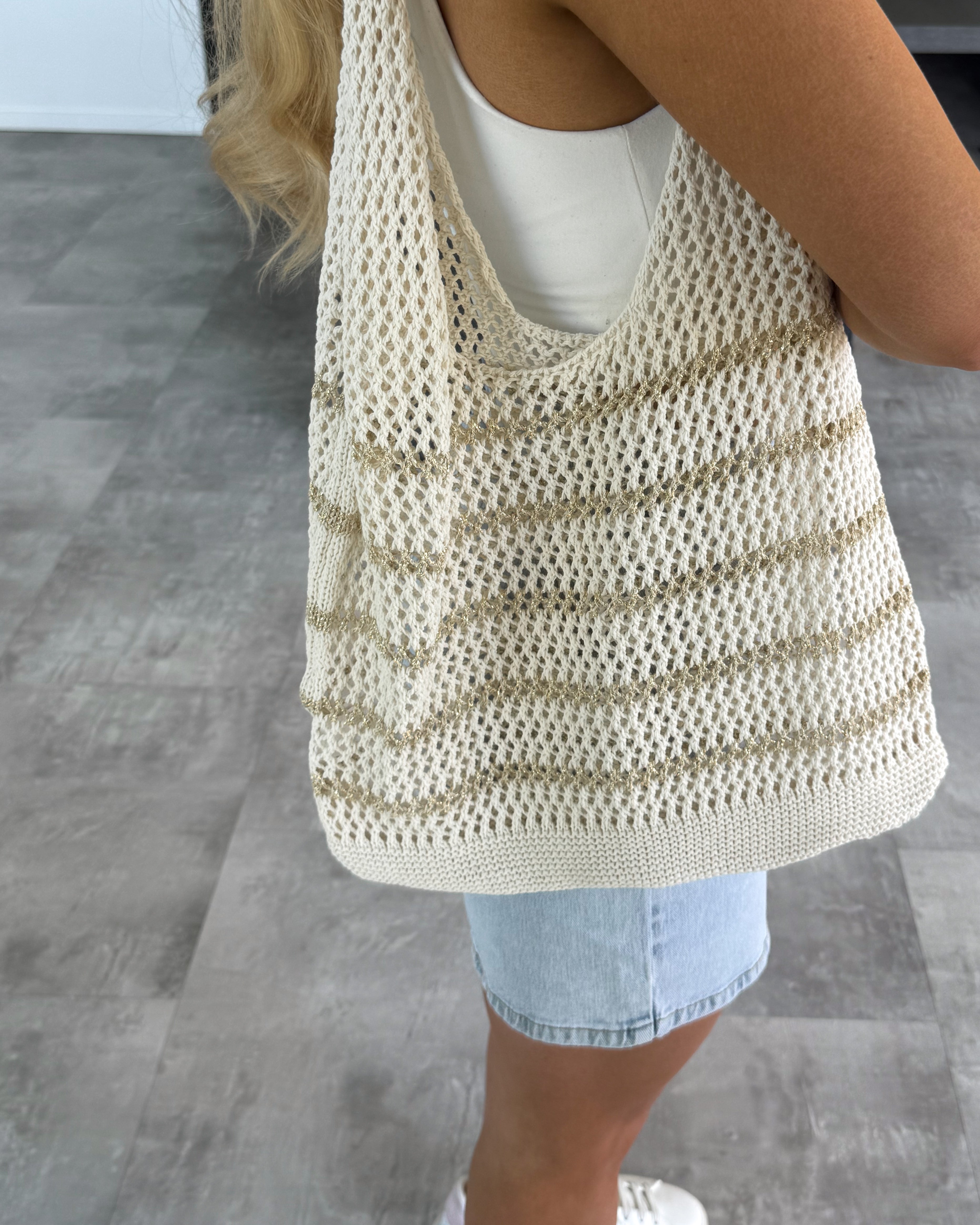 Häkel-Tasche “Beach” Beige