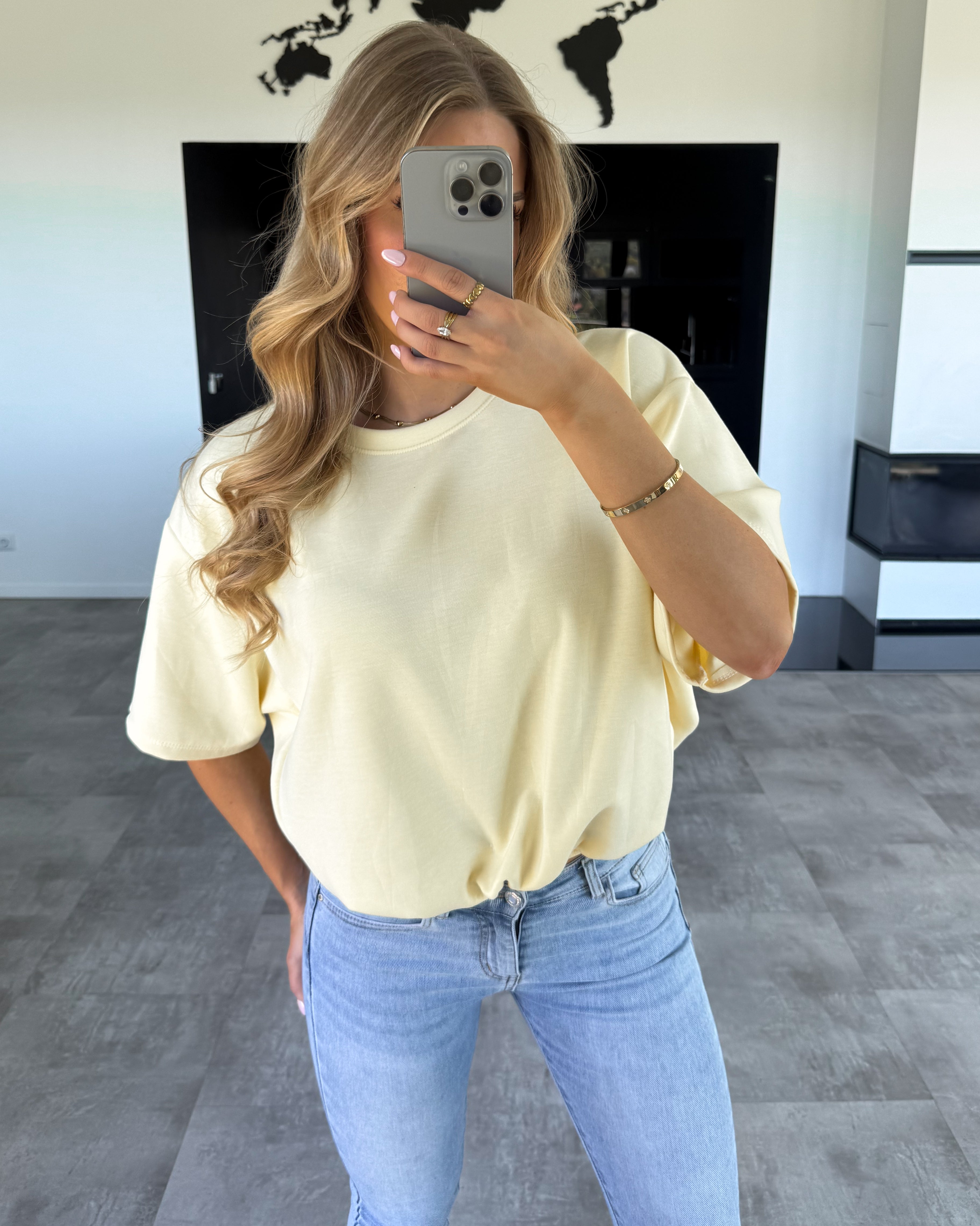 T-Shirt "Leonie" Hellgelb