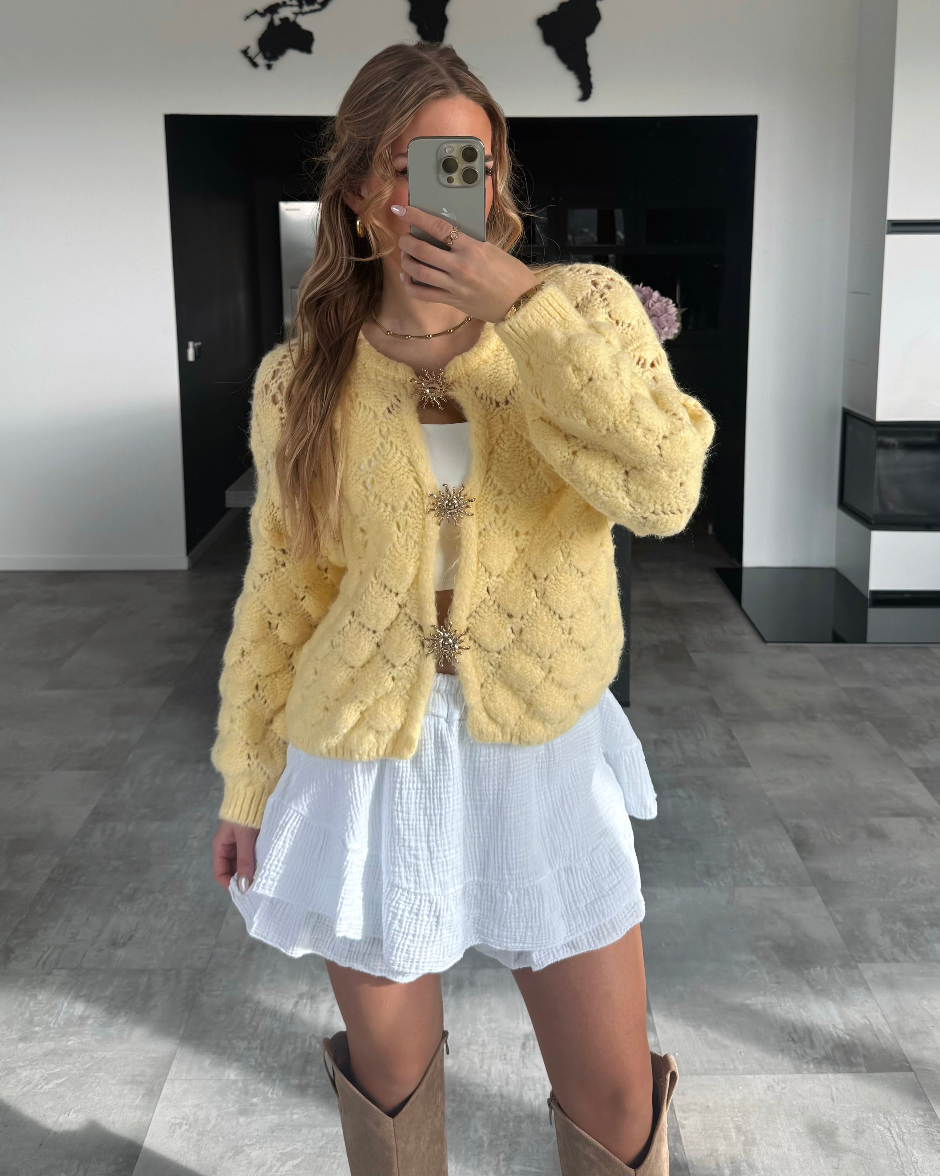 Cardigan "Solène" Gelb