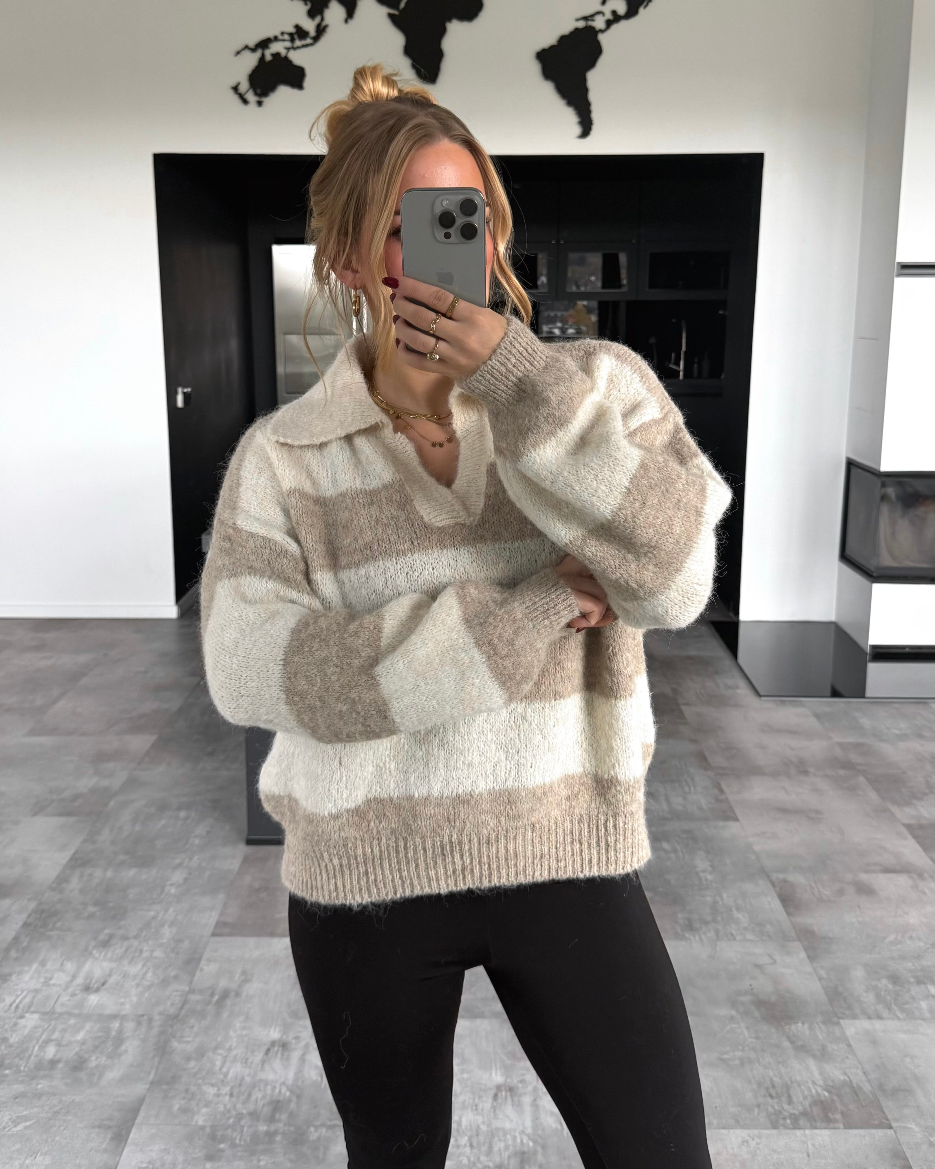 Pullover “Liv” Ecru-Taupe