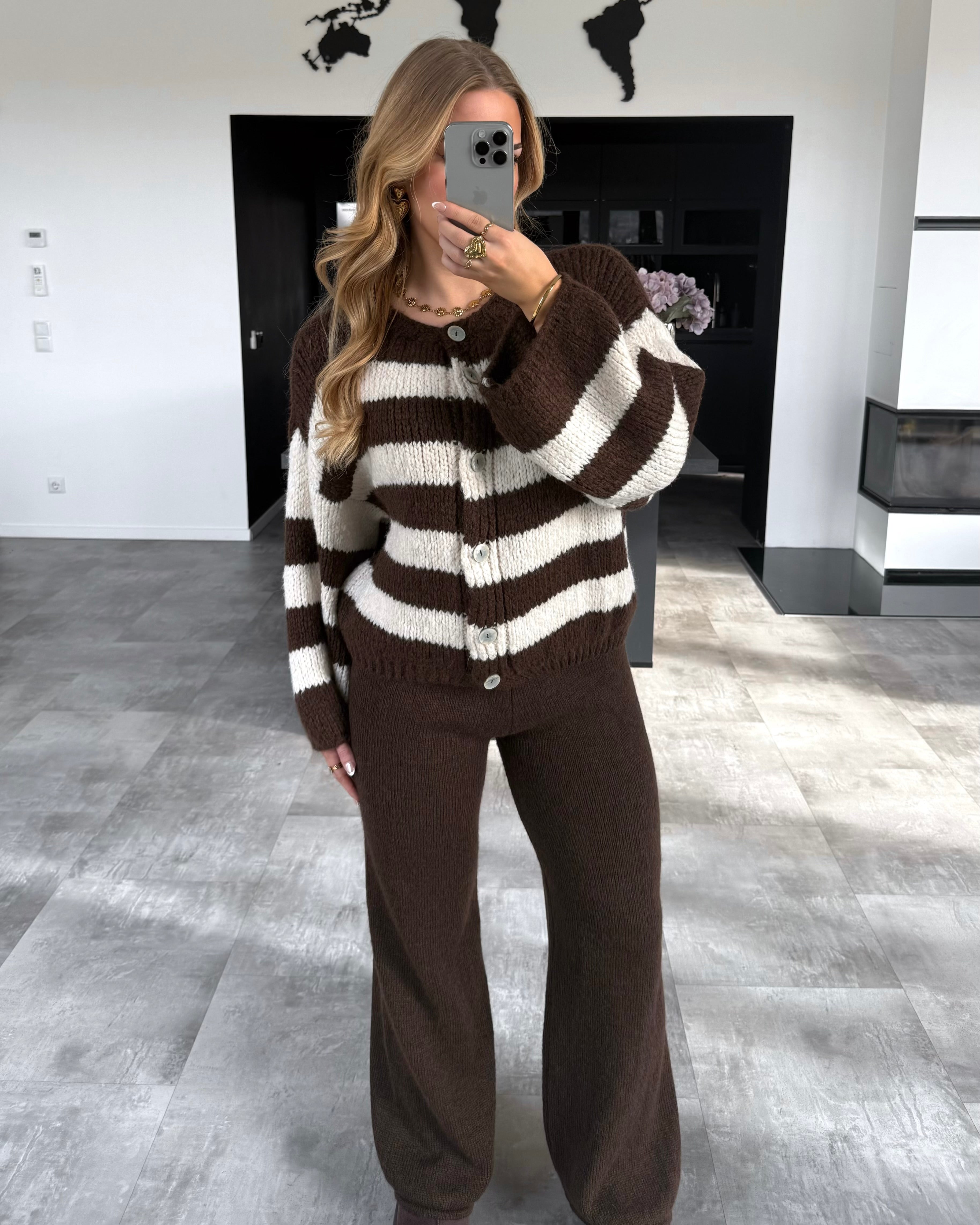 Cardigan "Marlow" Chocolate-Ecru