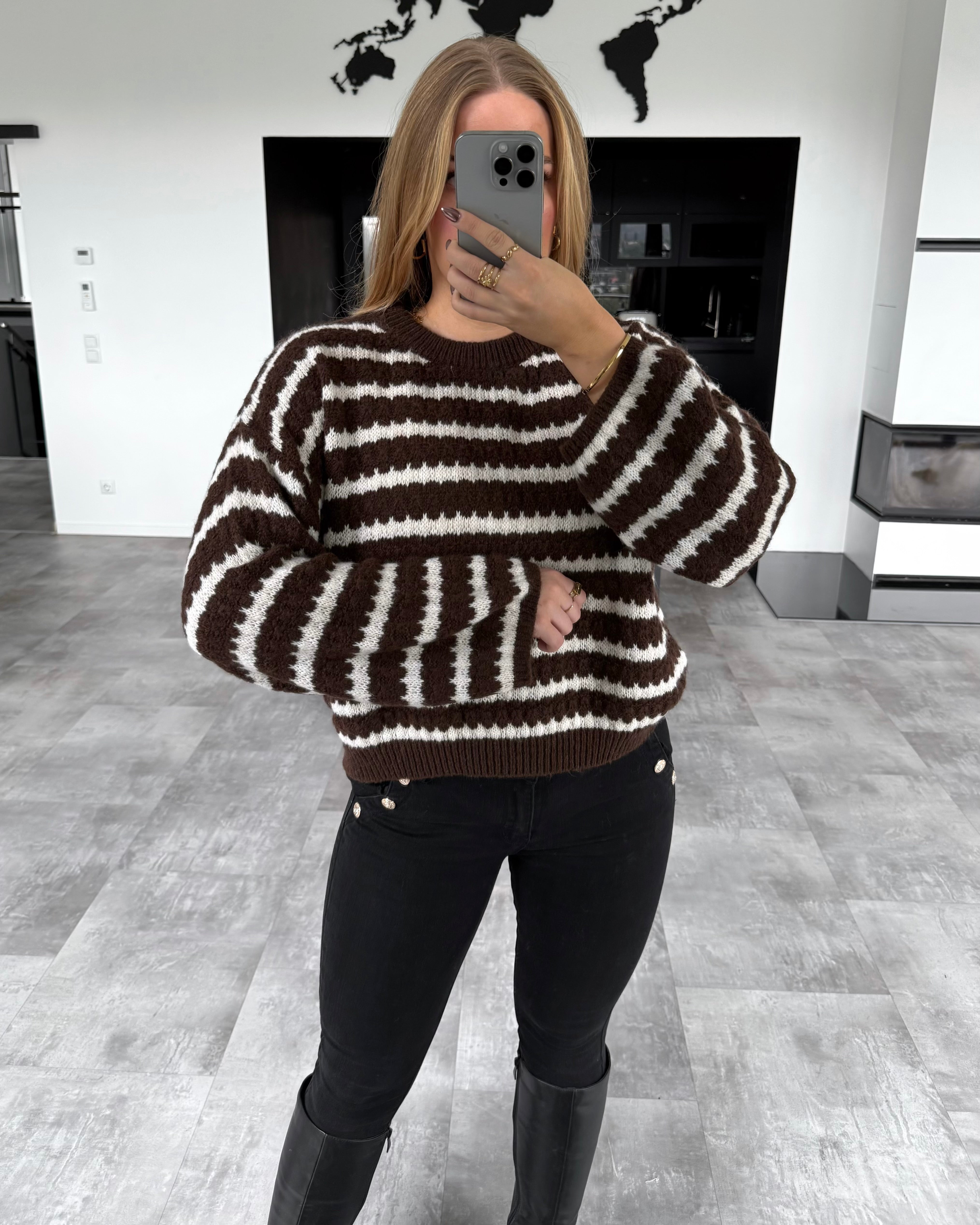 Pullover "Millie" Chocolate-Ecru