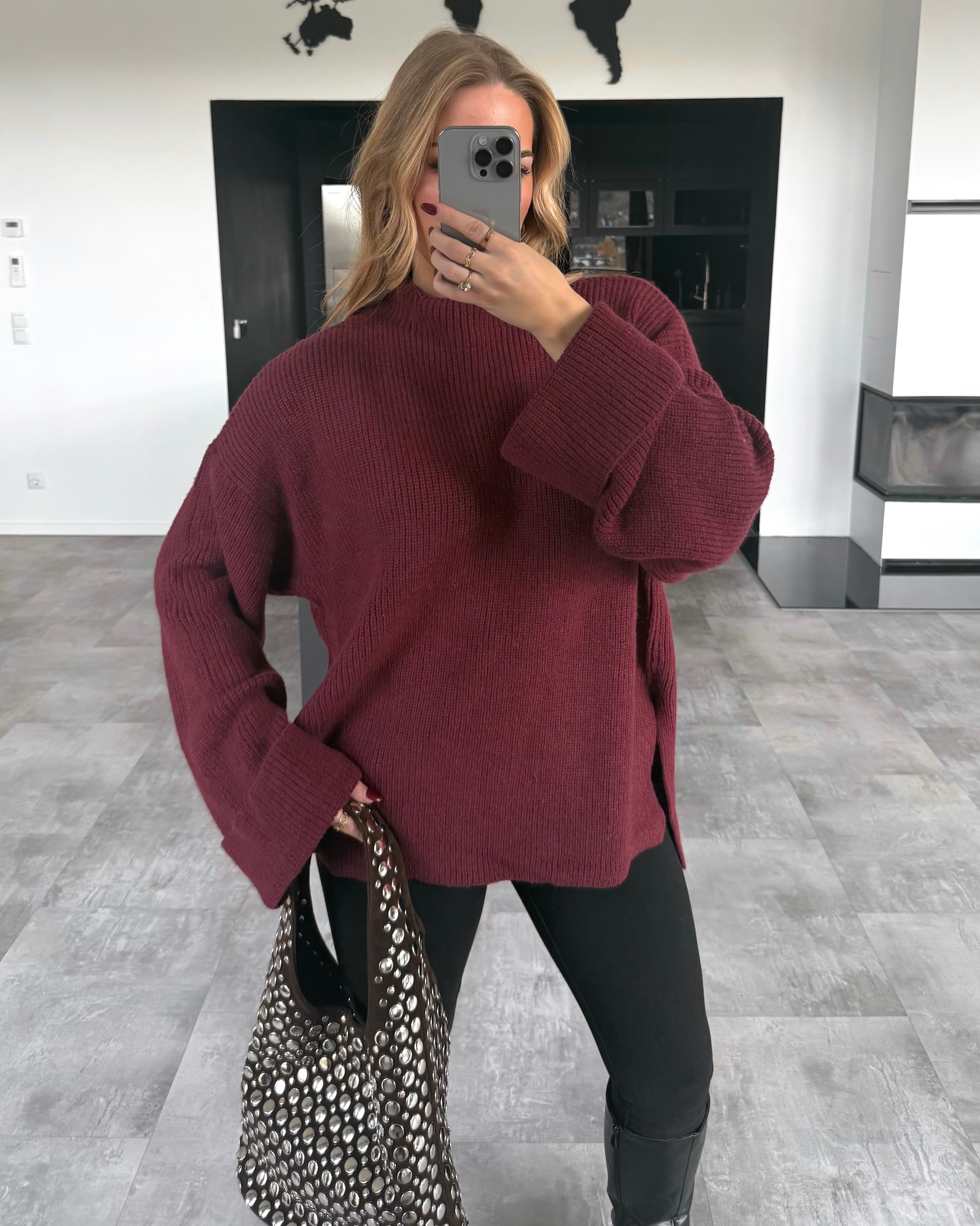 Strickpullover "Lina“ Burgunder