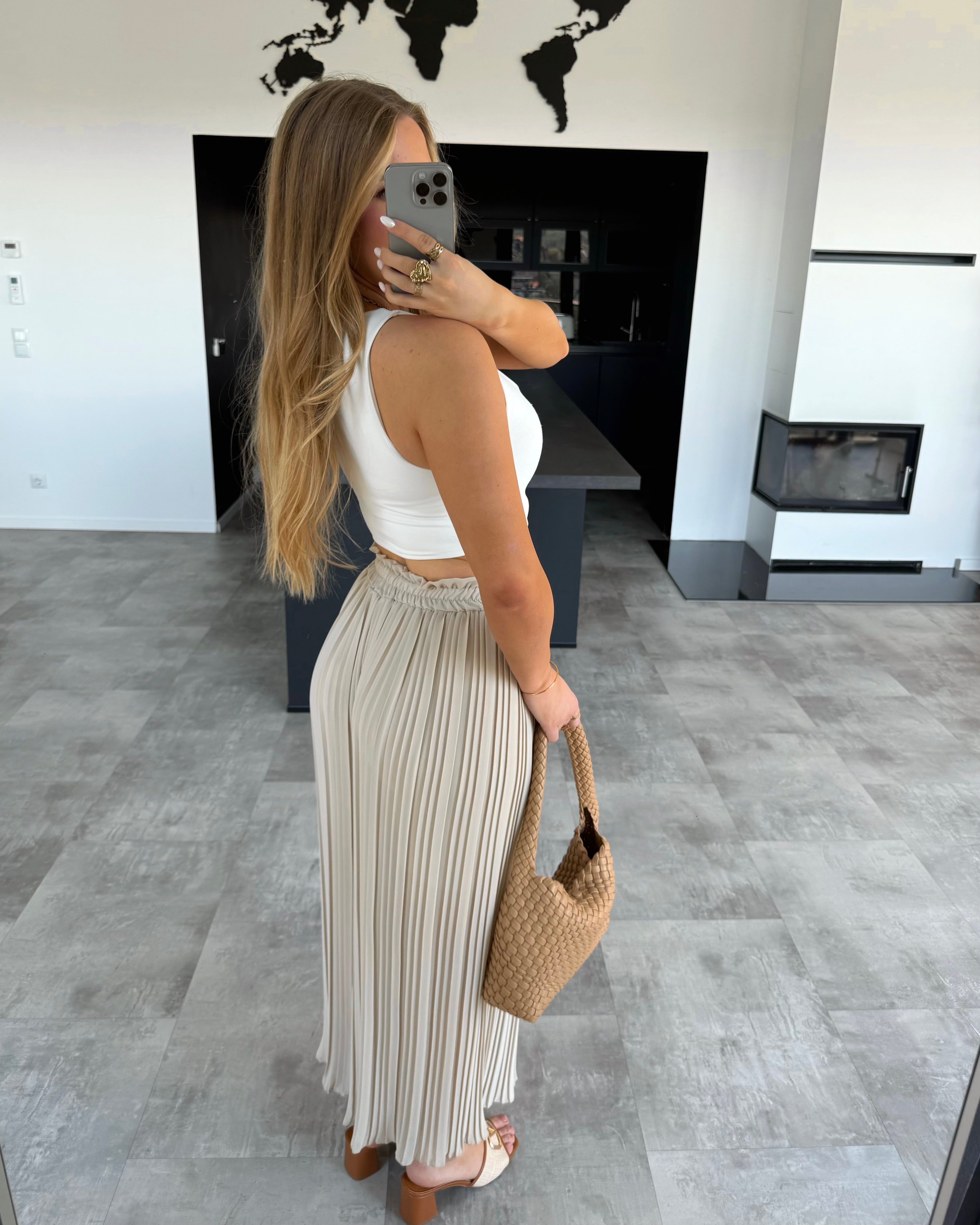 Plissierte Hose "Nola“ Beige