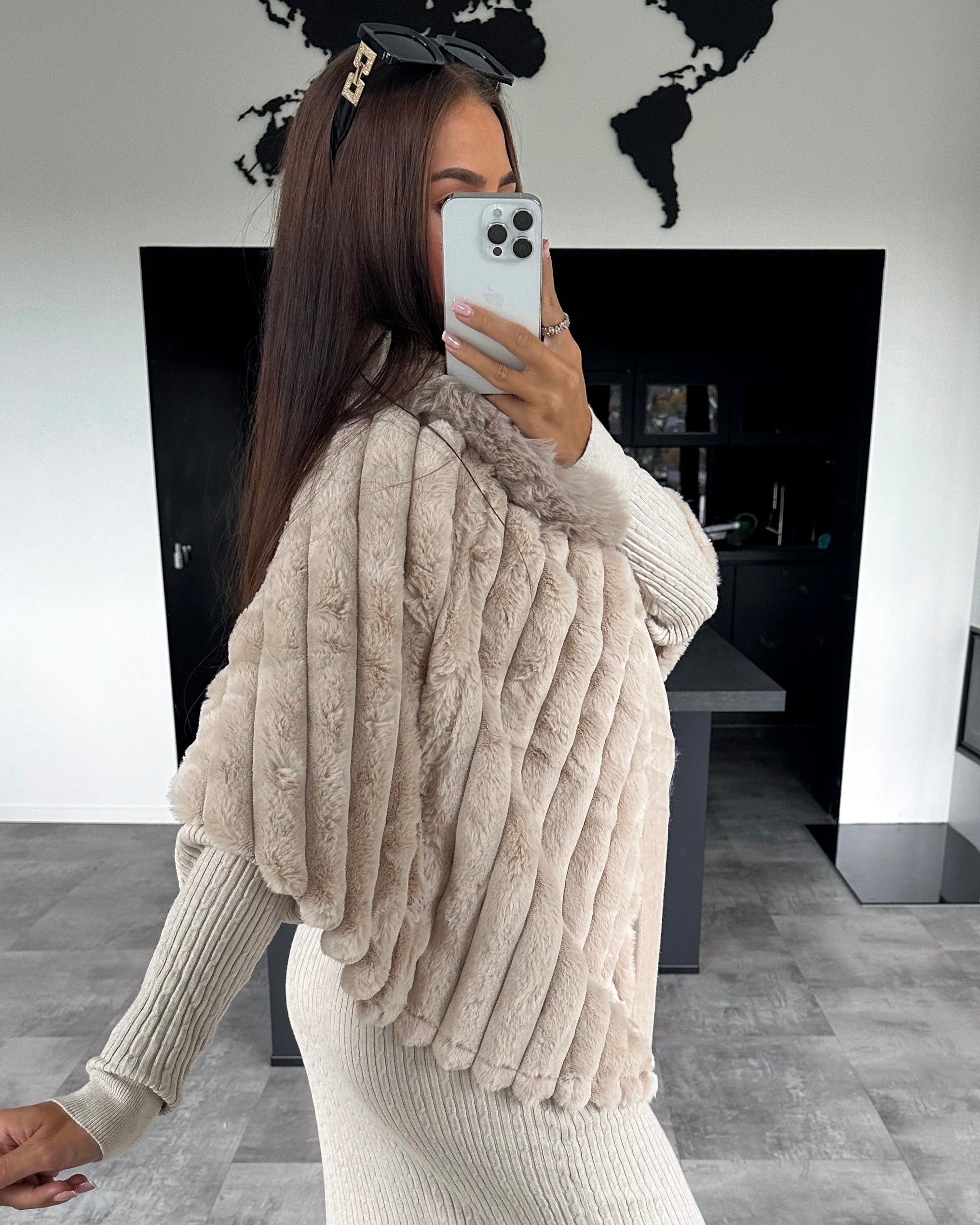 Poncho "Heather" Beige