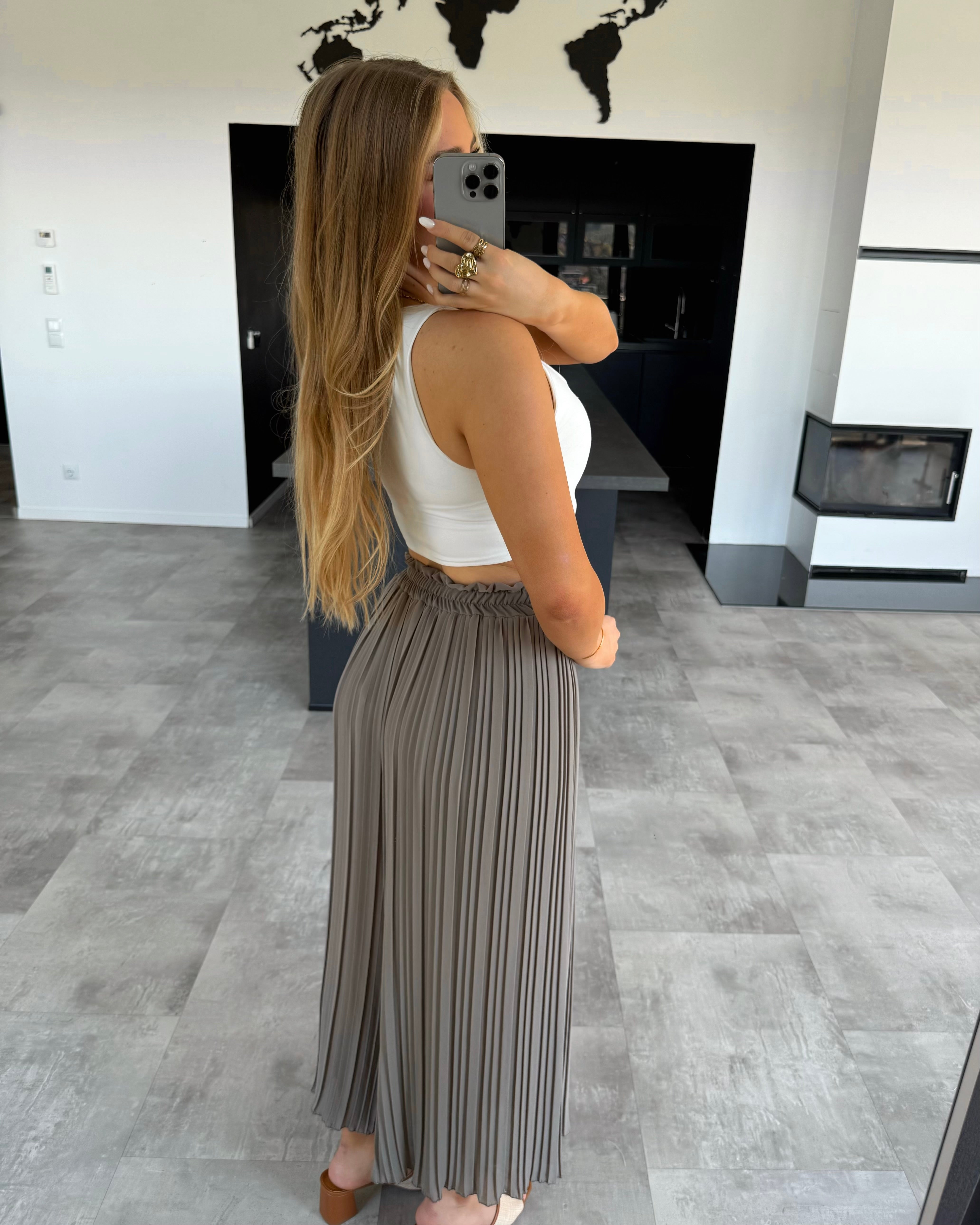 Plissierte Hose "Nola“ Taupe