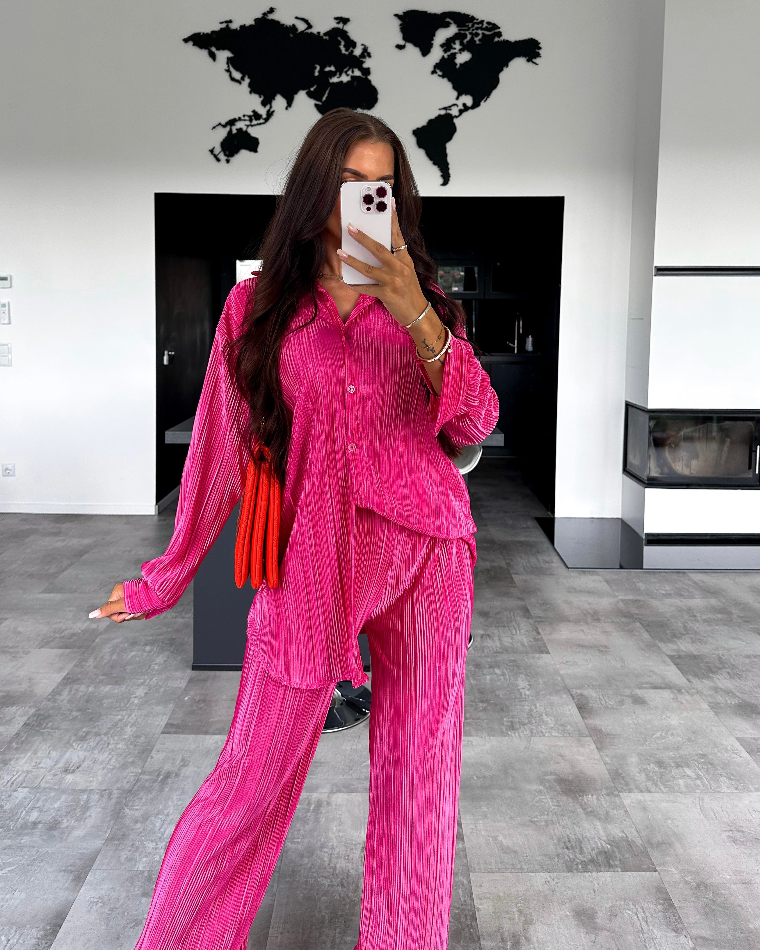 Plissee Zweiteiler Pink