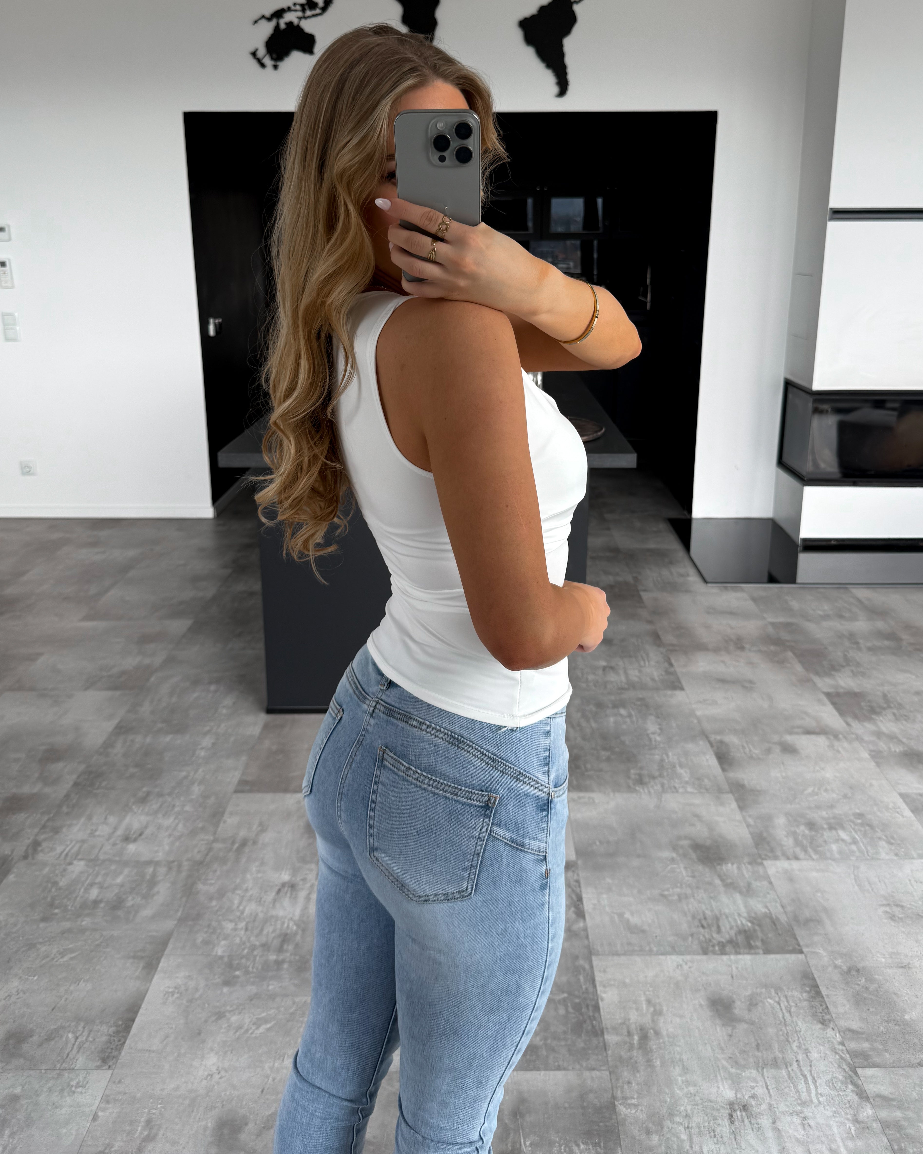 V-Neck Top "Calissa" Weiß