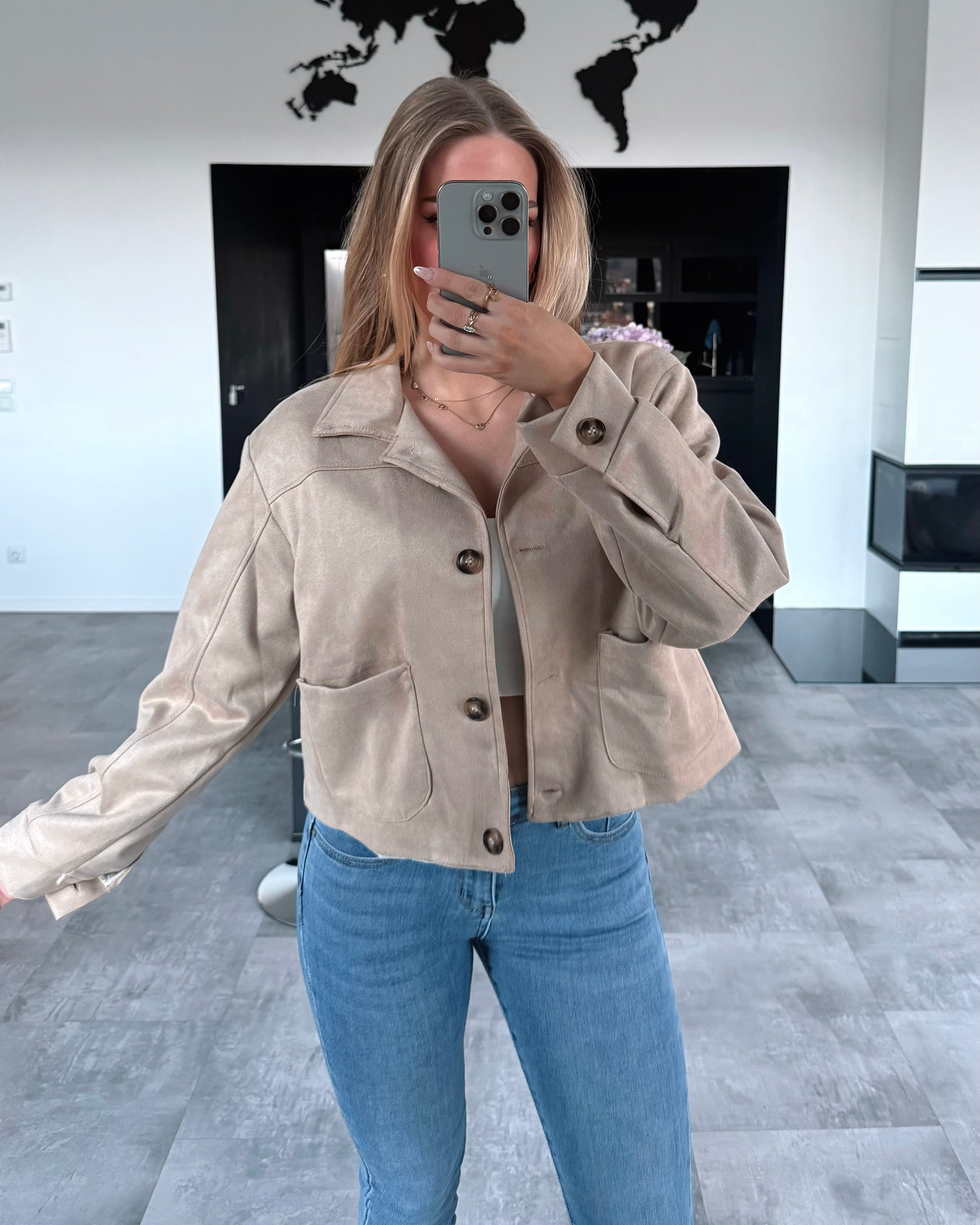 Kurzmantel „Adeline“ Beige