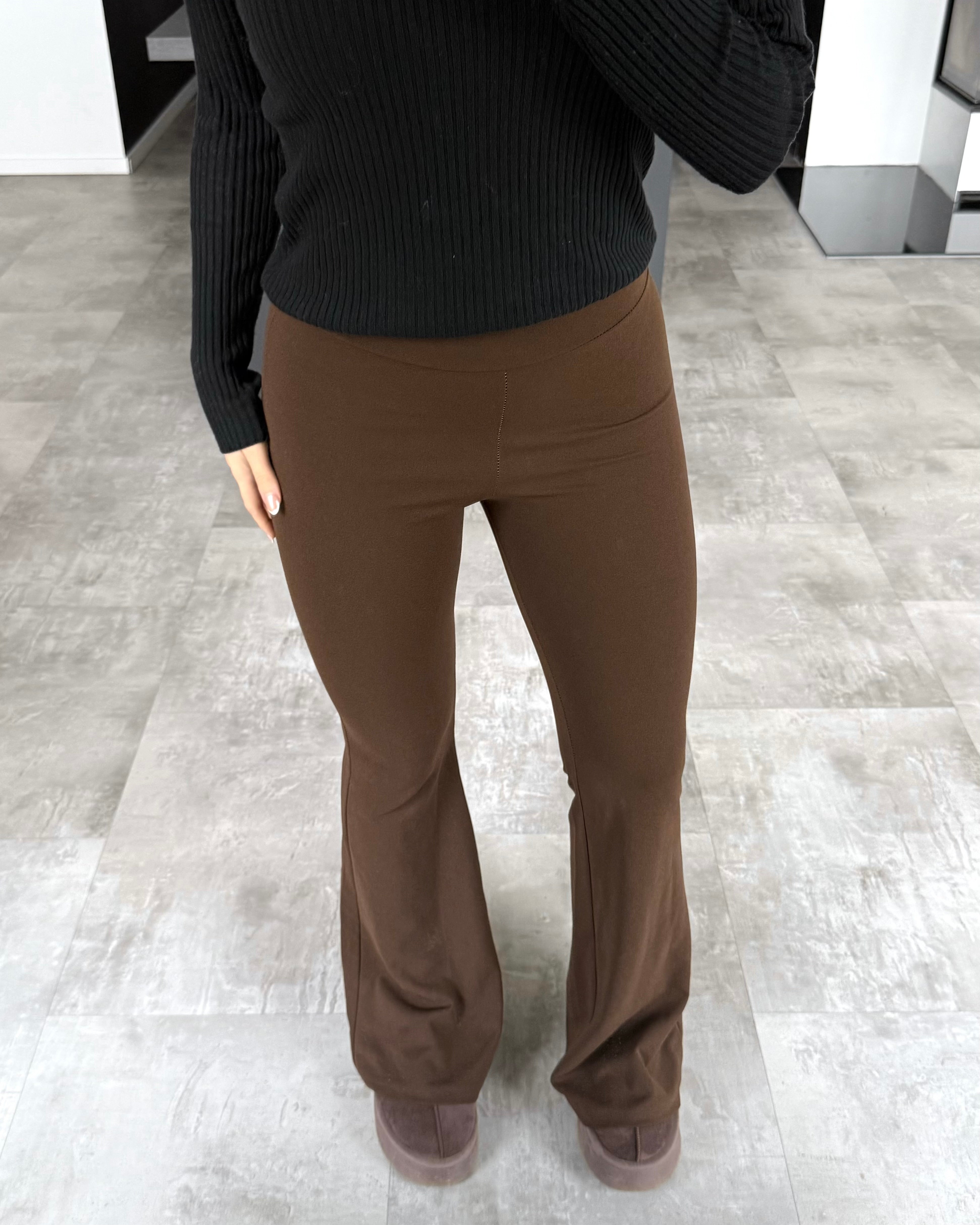 Leggings “Nila“ mit Schlag Chocolate