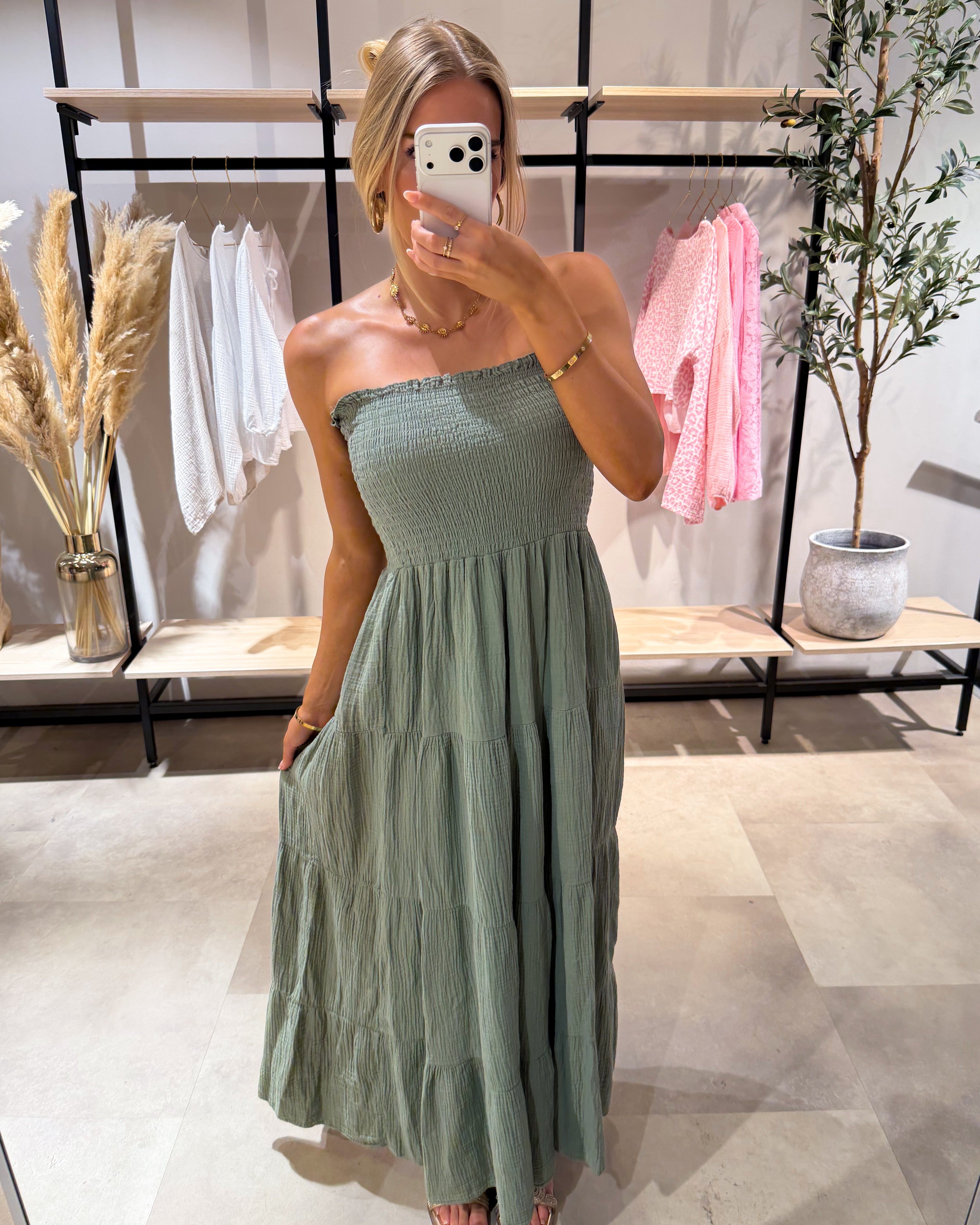 Musselin Bandeau Kleid “Salina“