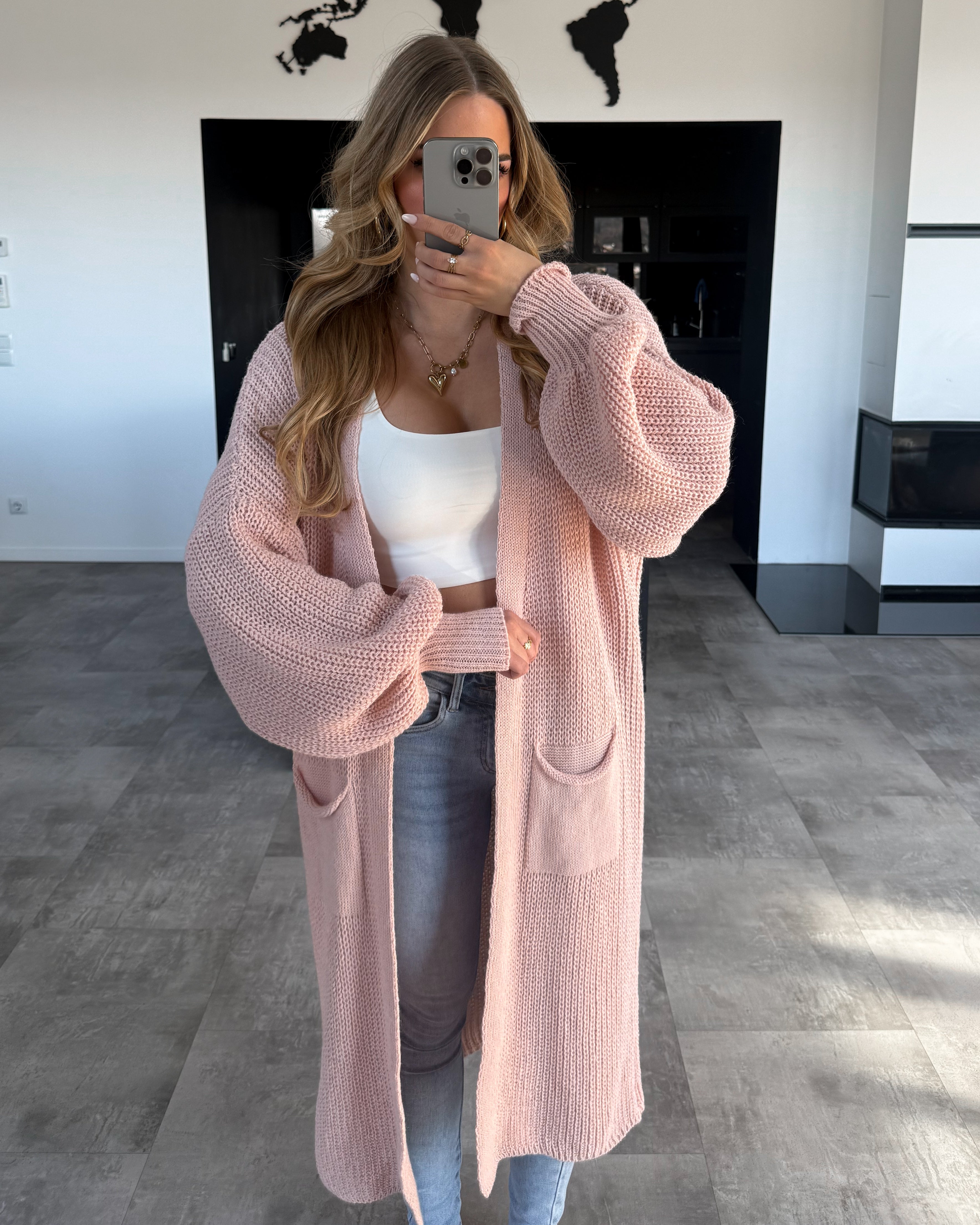 Cardigan “Aleyna” Lang Altrosa