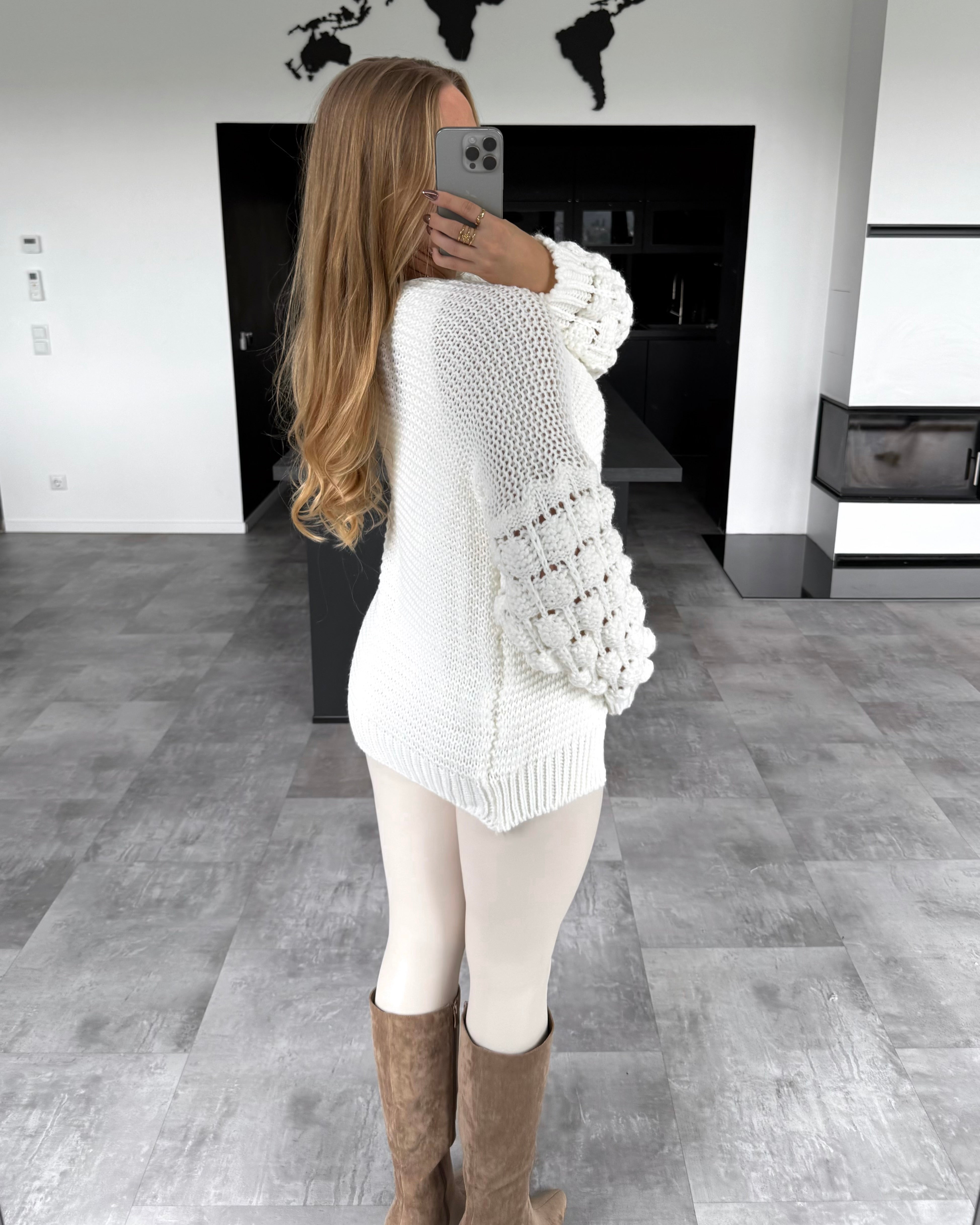 Cardigan “Cloudy” Kurz Weiß