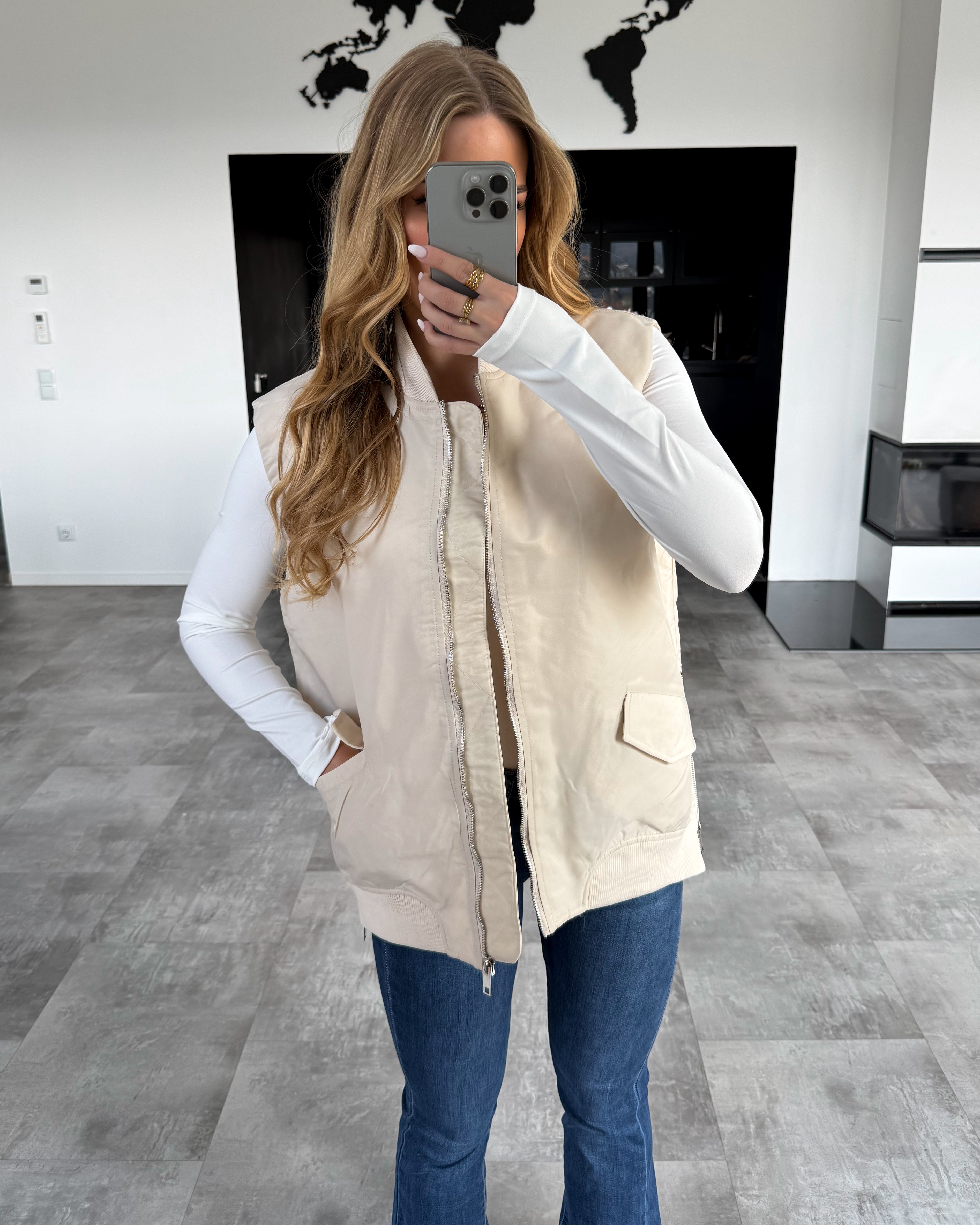 Stoff-Weste “Chelsea” Beige